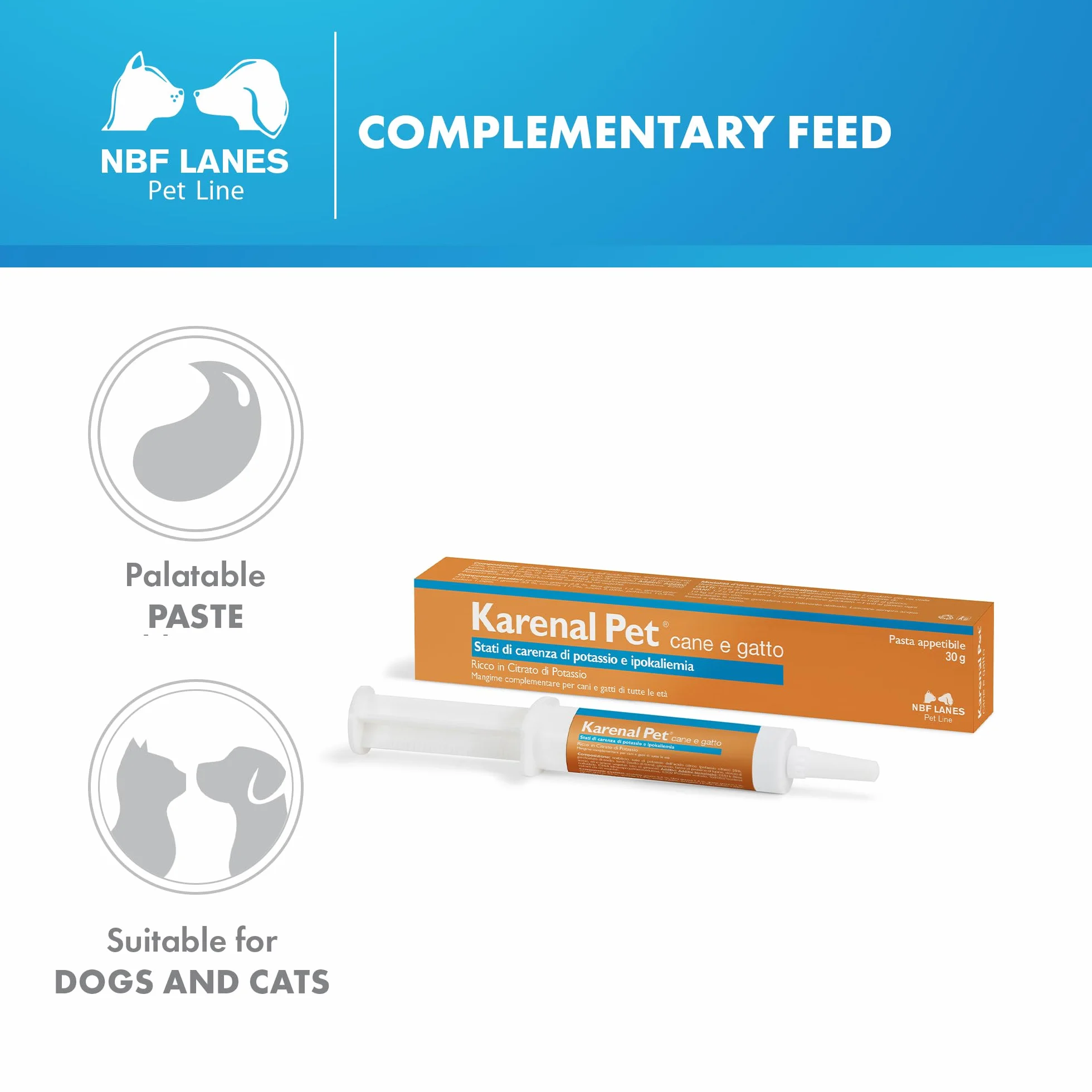 Karenal Pet Chien et Chat Pâtes Appétissantes 30 g pour Carence en Potassium Hypokaliémie