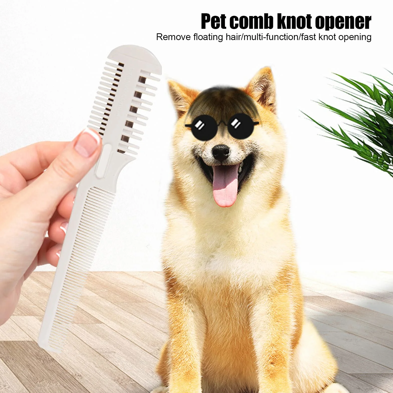 Shanrya Tondeuse à Poils d'animaux 2 en 1 Peigne de Toilettage pour Chien Chat