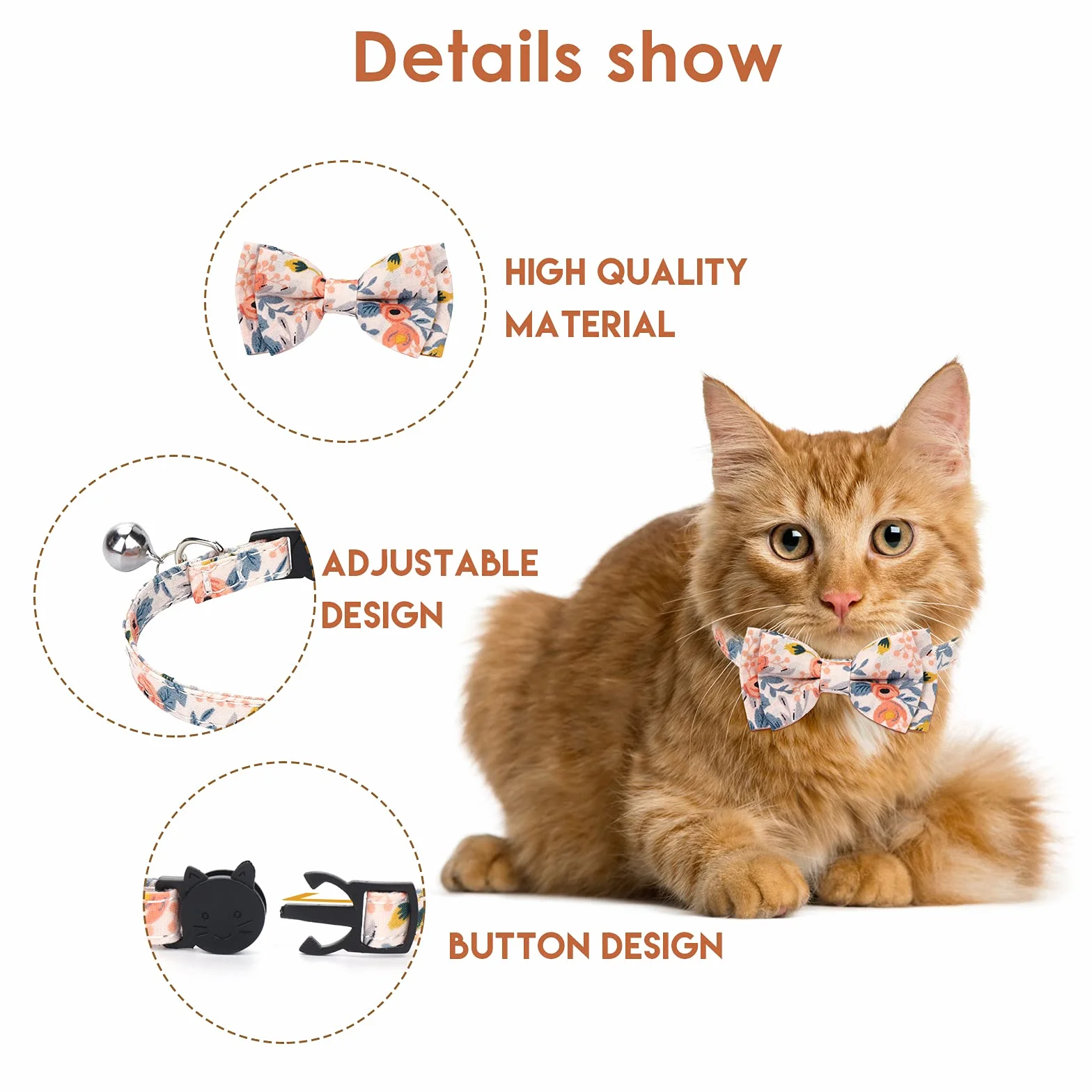 Colliers pour chats avec cloches Collier papillon amovible Bandana 2 pièces pour chat et chien