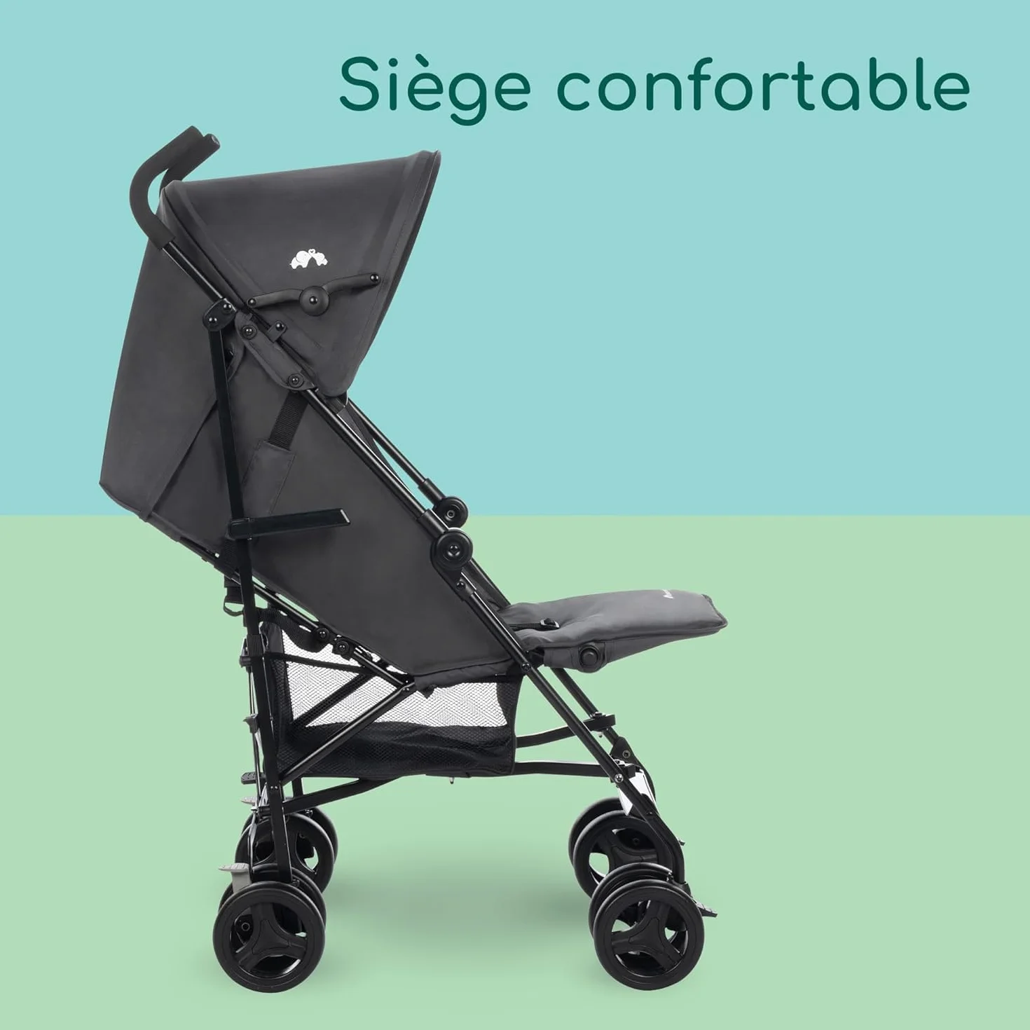 Bebeconfort Rainbow Poussette Canne Multipositions Compacte Légère 6 mois à 4 ans 22 kg Mineral Graphite