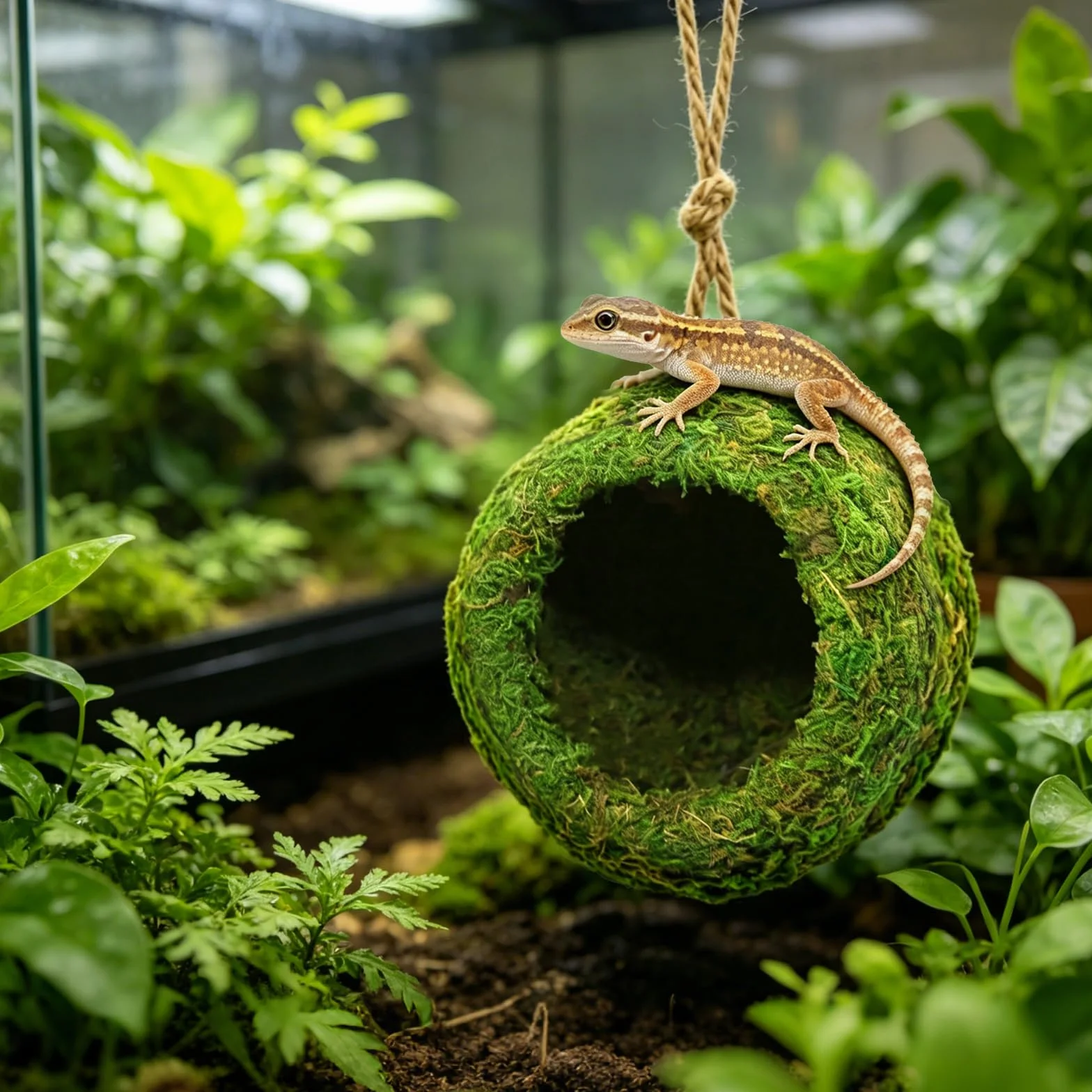 Abri Suspendu Naturel Hamac Fait Main pour Terrarium Gecko Dragon Barbu Serpent Petits Reptiles