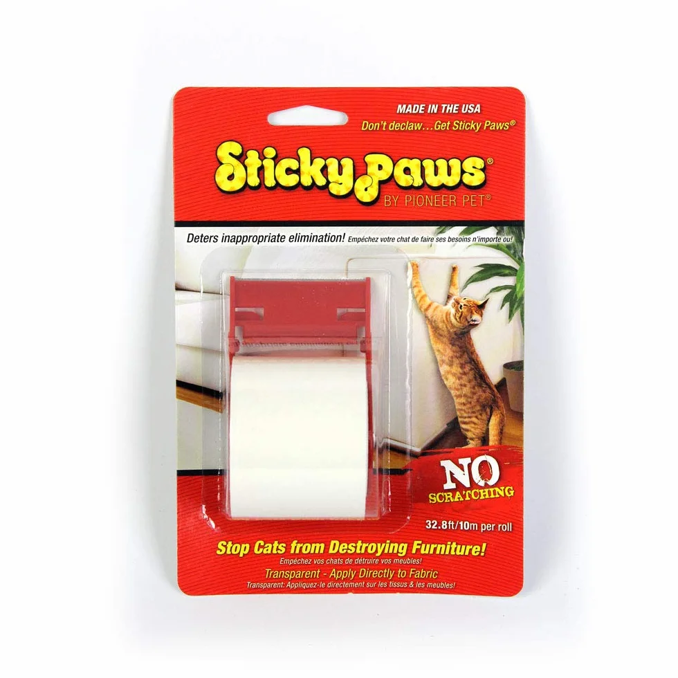 Sticky Paws Adhésif Protection Meubles Griffes Chat 10 m