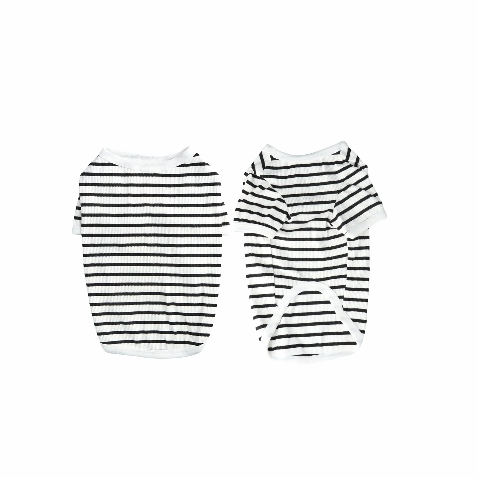 T-Shirt à Rayures pour Chien Chemises d'Été en Coton Doux Respirant Chihuahua Manches Courtes Vêtements Petit