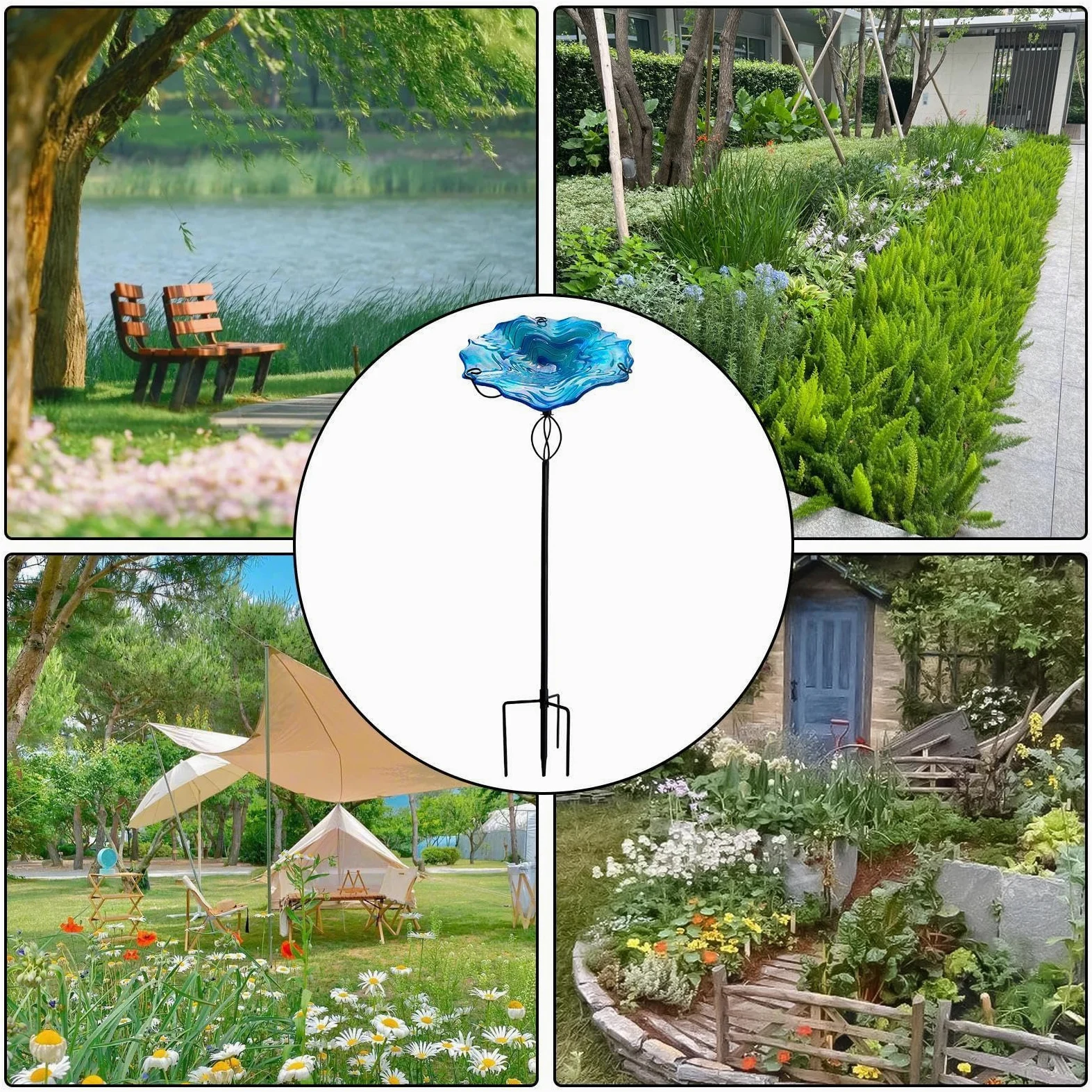Bain d'oiseaux Extérieur avec Support Vintage 81 cm pour Jardin | Distributeur d'Eau pour Oiseaux Pour Volière, Pinsons, Perroquets Moines, Maison, Jardin, Arrière-Cour, Cour,