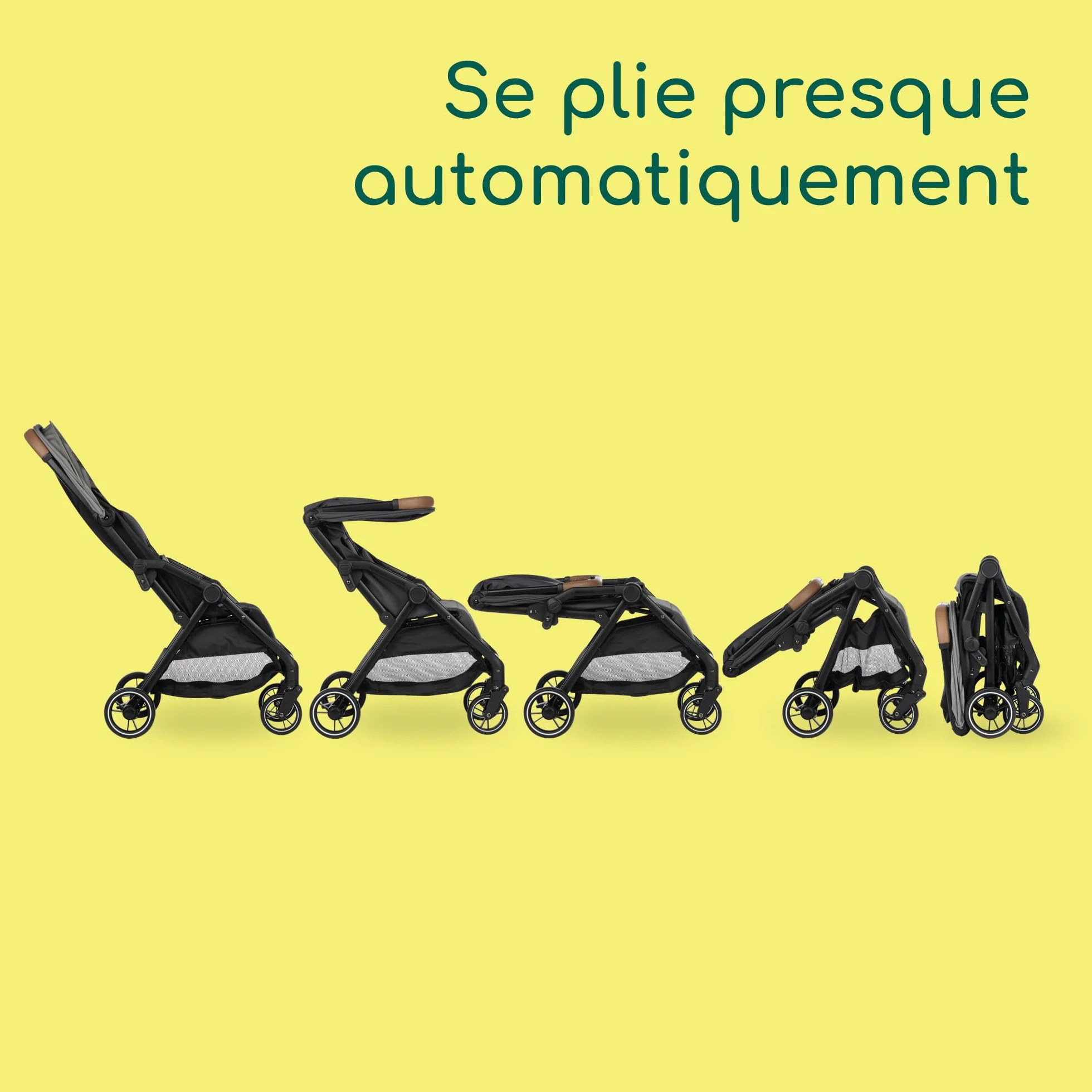 Bebeconfort Sunlite poussette canne compacte 0-4 ans 22 kg légère 7,2 kg 3 positions inclinaison inclinable d'une main grand panier Tinted Grey