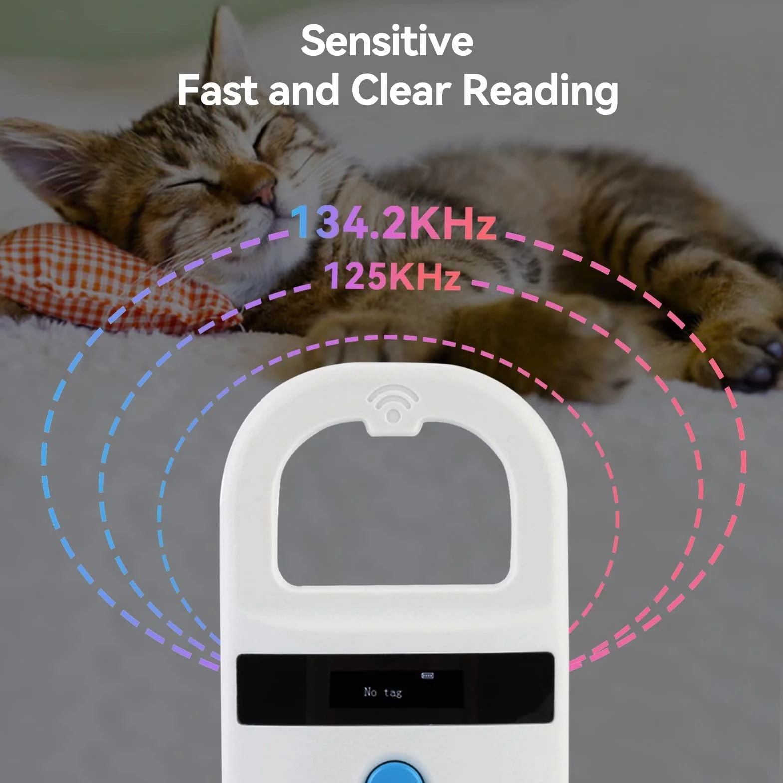 Agatige Lecteur RFID EMID Rechargeable Portable pour Animaux