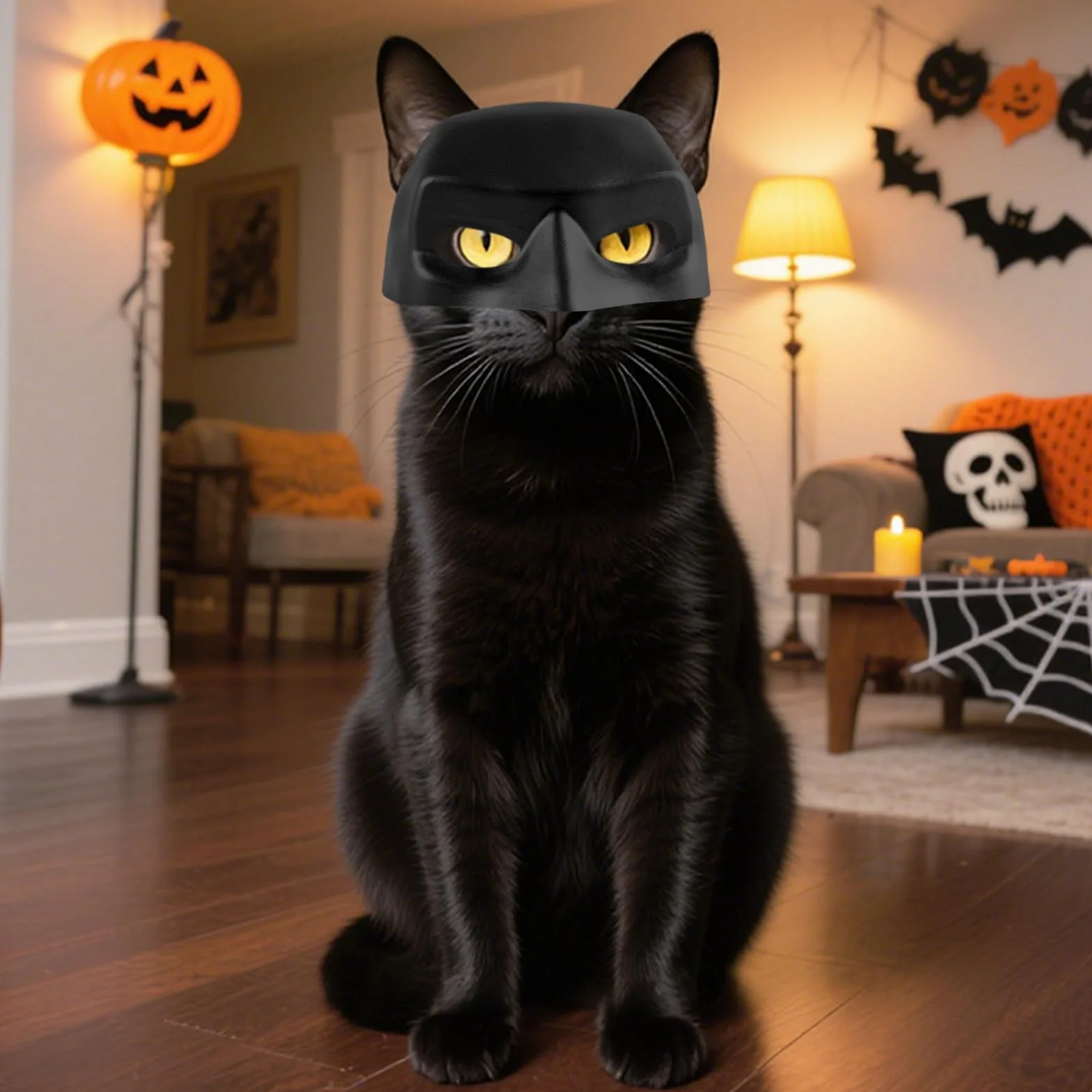Masque De Chauve-Souris pour Chats, Chapeau Cosplay, Décoration Halloween, Accessoire Déguisement B-atman