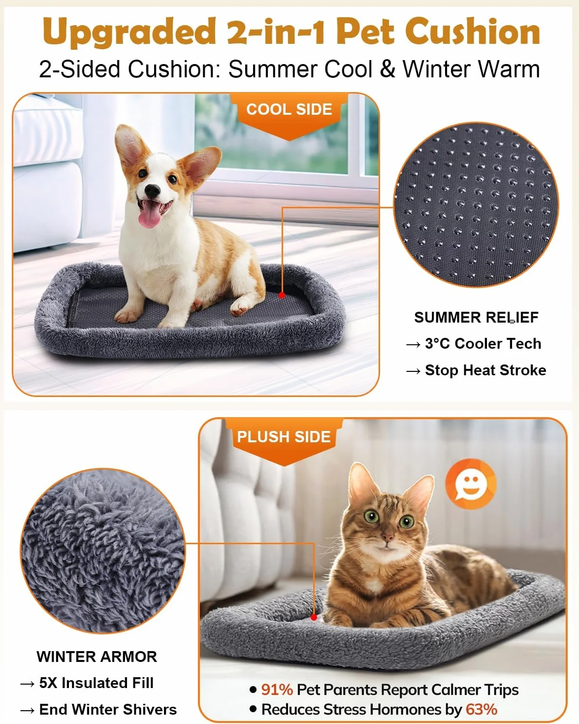 Morpilot Boîte de Transport pour Chat et Chien jusqu'à 7 kg Pliable avec Fermetures éclair de Sécurité