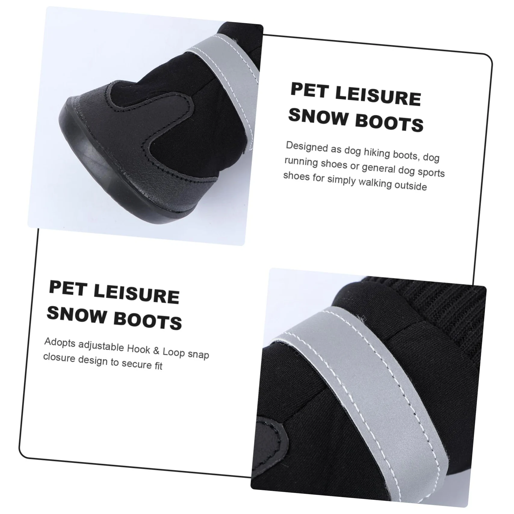 Mipcase 12 Pièces Bottes pour Chien de Compagnie Chien de contrôle de Traction Chaussettes Chaussures pour s de Compagnie Bottes Chaudes pour Chaussures d'hiver pour Black