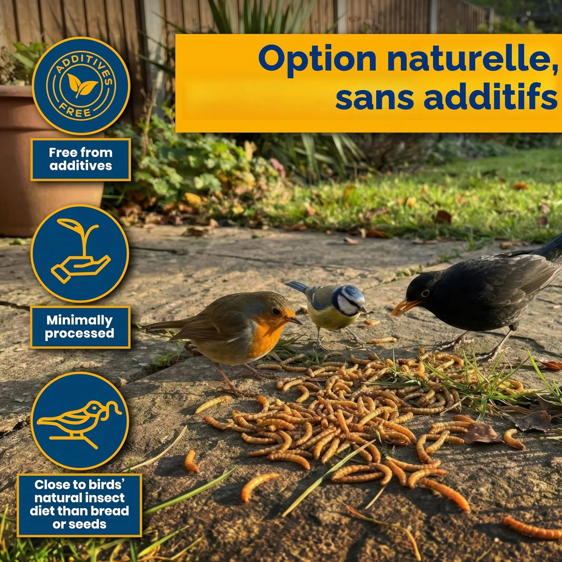 Vers de farine séchés 5 kg pour oiseaux sauvages