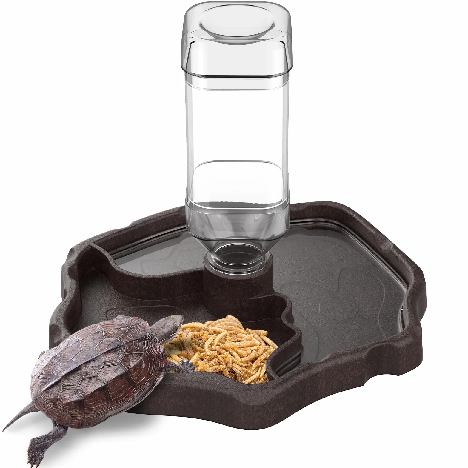 Pawfly Bol à Eau pour Tortues - Gamelle Automatique pour Reptiles avec Distributeur d'eau