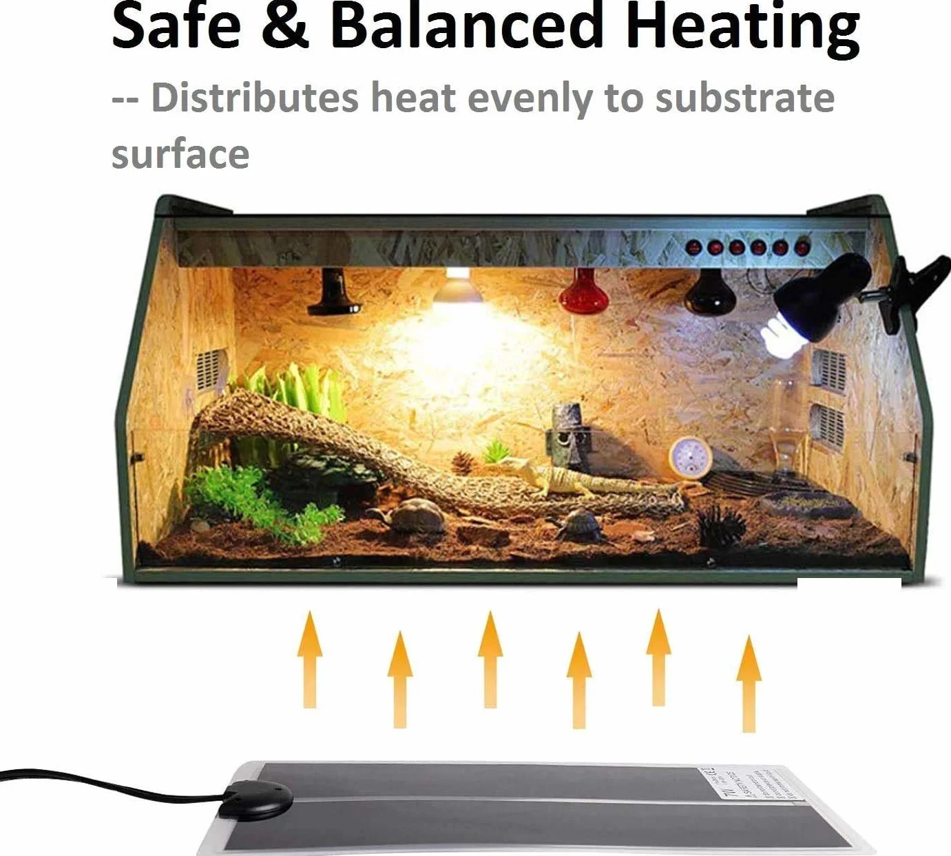 Tapis Chauffant Terrarium avec Thermostat, 7W/20W Réglable pour Reptiles Serpents Tortue Geckos Lézards Amphibien