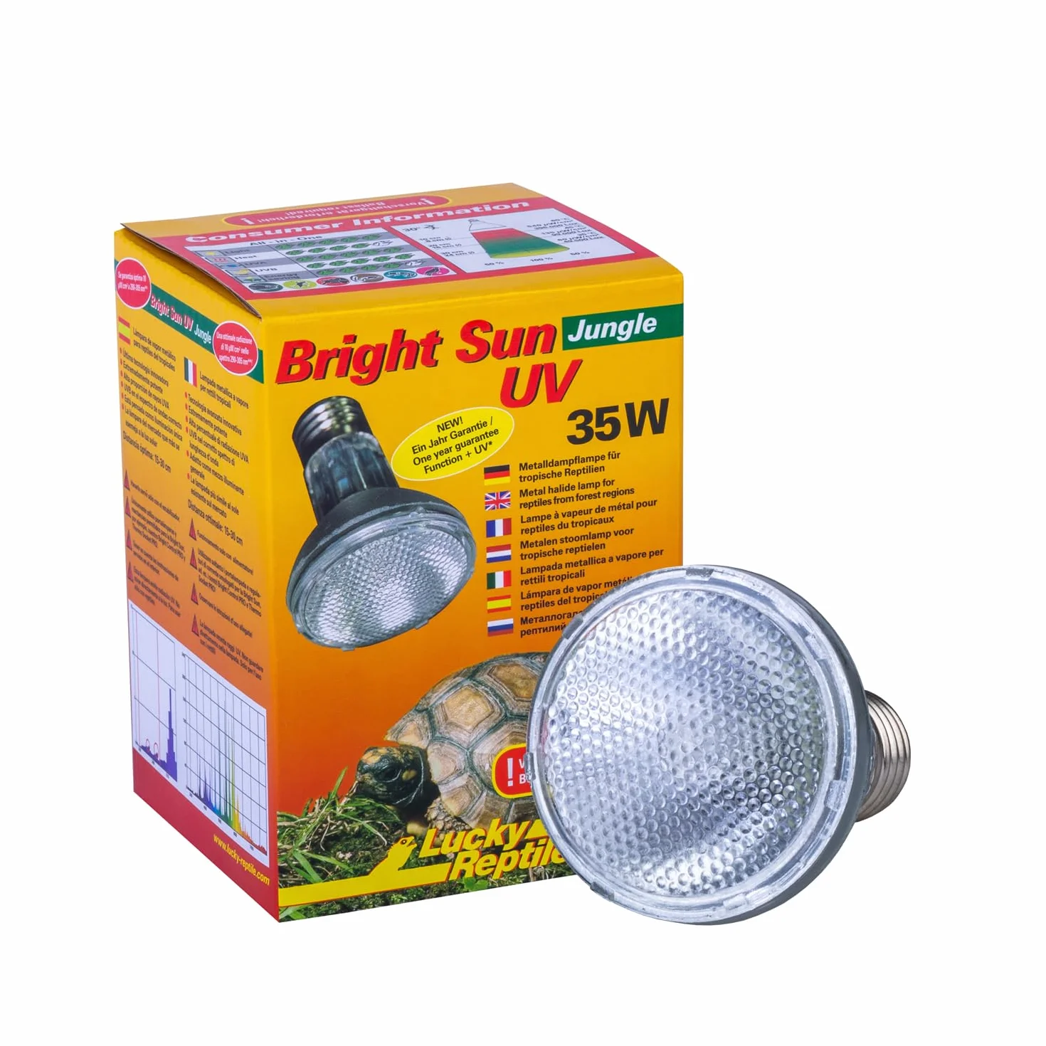 Lucky Reptile Bright Sun UV Jungle Lampe à vapeur métallique 35 W E27 UVA UVB pour terrarium