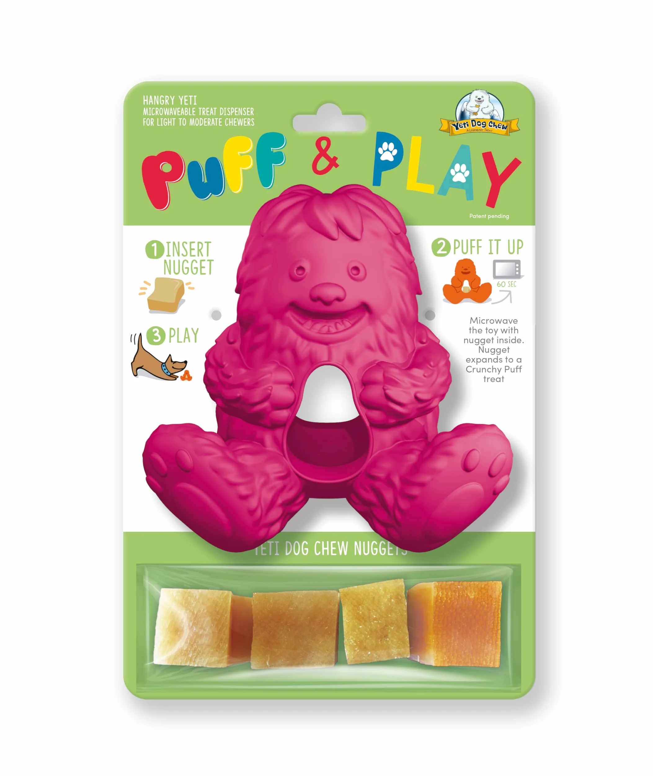 Yeti Puff and Play – Jouet interactif pour chien – Distributeur de friandises – Jouet à mâcher stimulant amusant pour la dentition, l'entraînement comportemental, apaisant l'anxiété, pour les mâcheurs