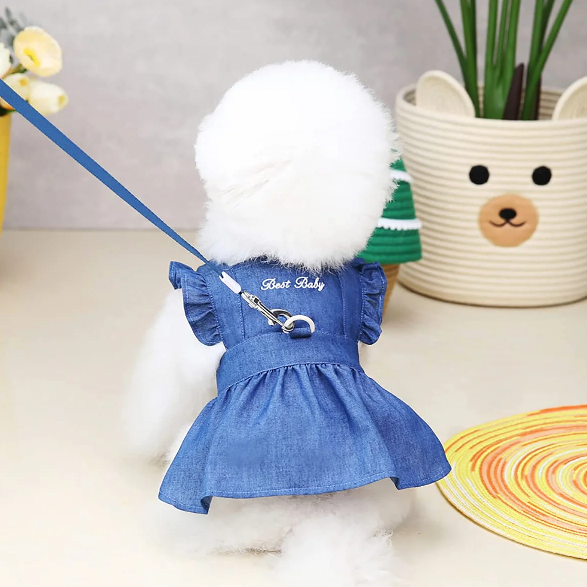 Chien Robe Princesse Tutu Denim Jupes pour Petit Chien Fille