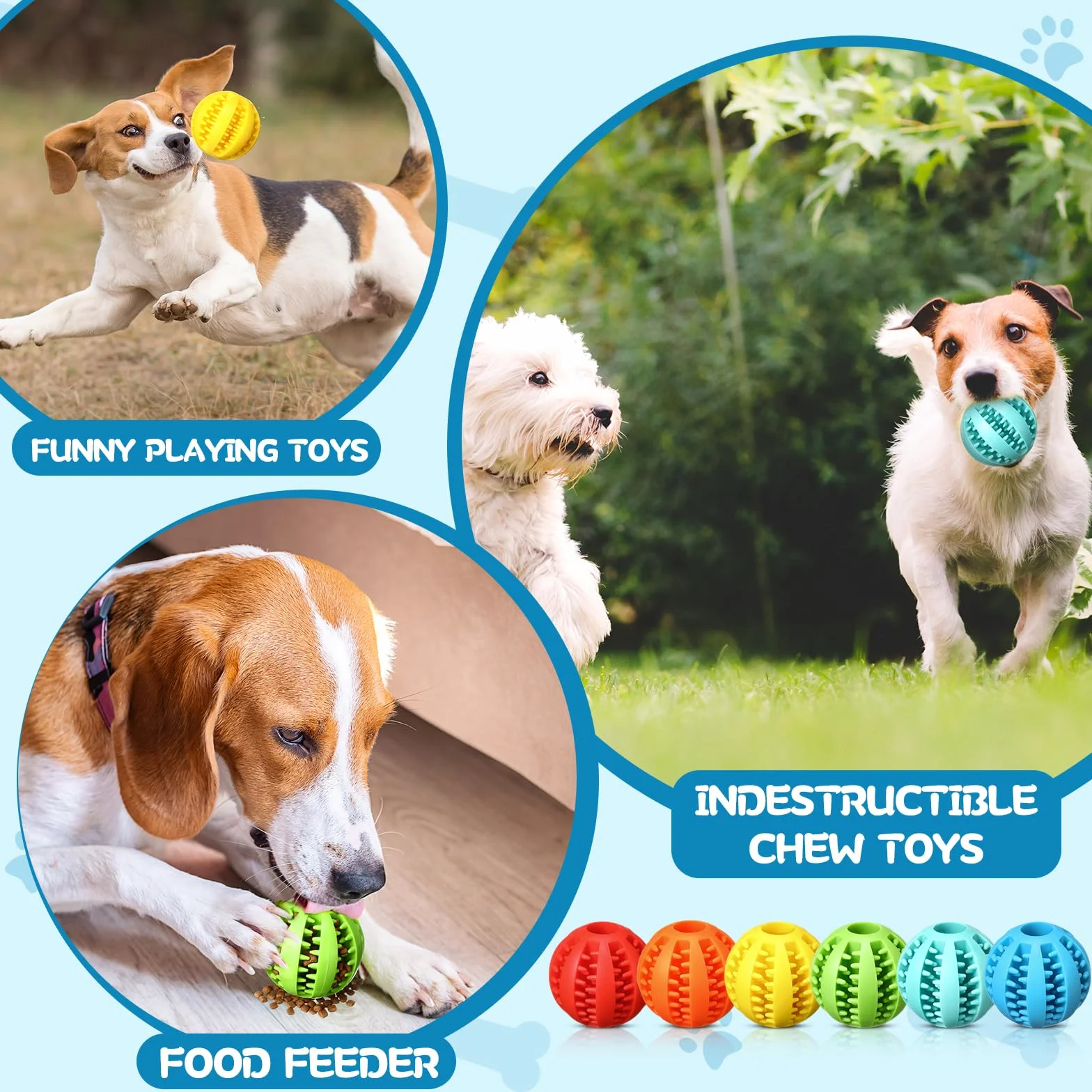 Lot de 12 balles de friandises interactives en vrac pour chien - Balles distributrices de balles pour enrichissement de dentition - Pour l'ennui et la stimulation du cerveau - Pour les garder