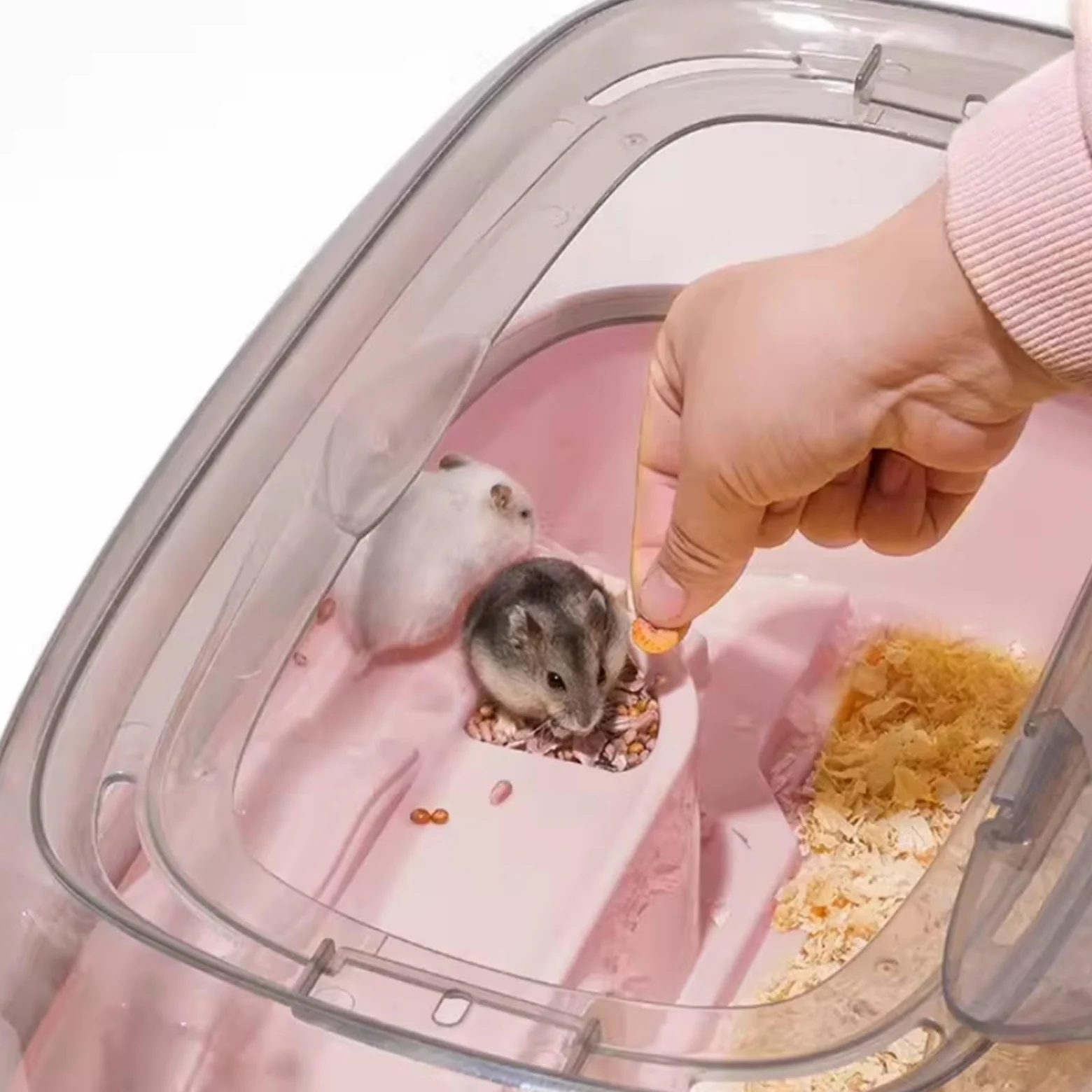 Cage à Hamsters Cage à Hamster Grand Espace for Animaux de Compagnie, Villa Luxe, Double Couche Transparente