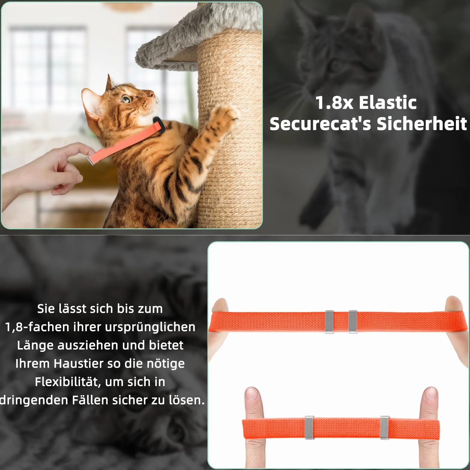 Collier Airtag pour Chat Extensible, Support Apple Air Tag, GPS, Ultra élastique, Orange
