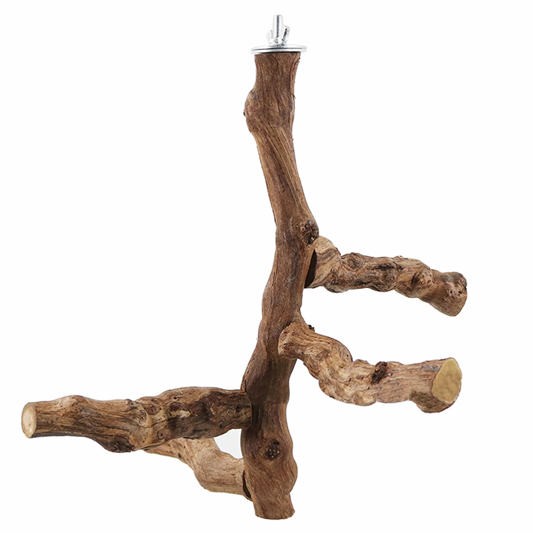 Perchoirs à Oiseaux Naturels avec Jouets à Mâcher en Vigne Naturelle pour Perroquets Lot de 6
