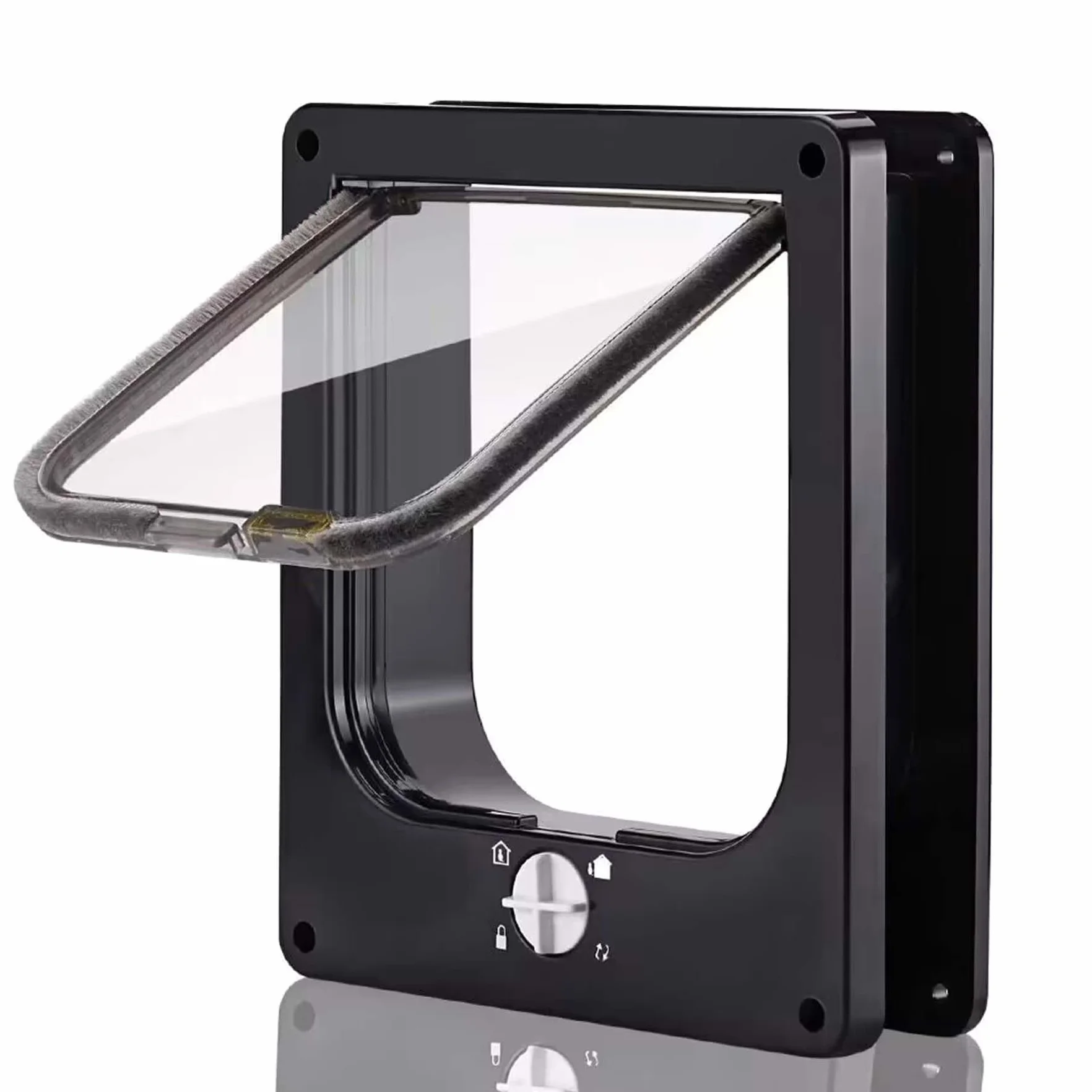 Chatière à fermeture rotative 4 voies pour petits chiens et chats