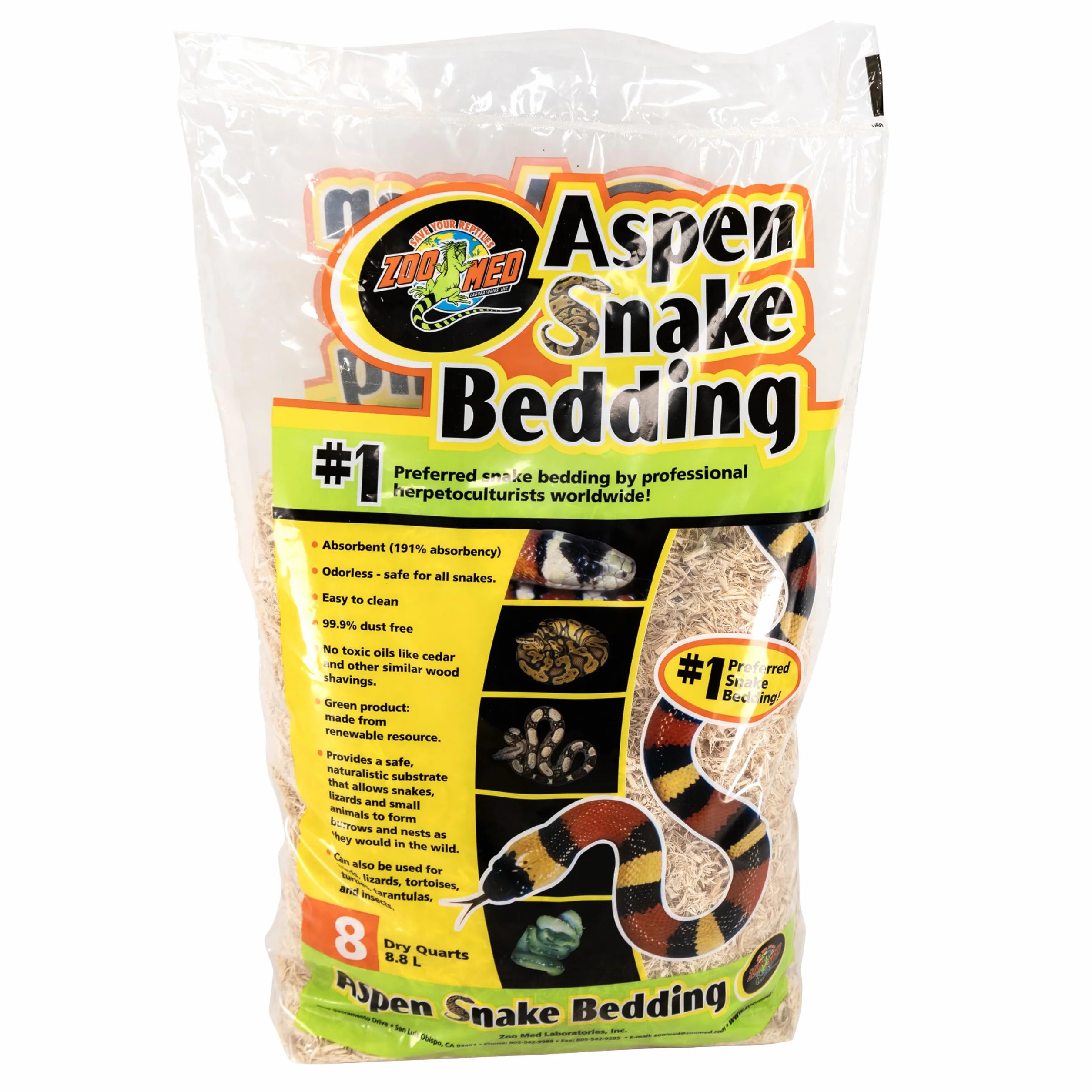 Zoo Med Aspen Snake Bedding Substrat 8,8 L