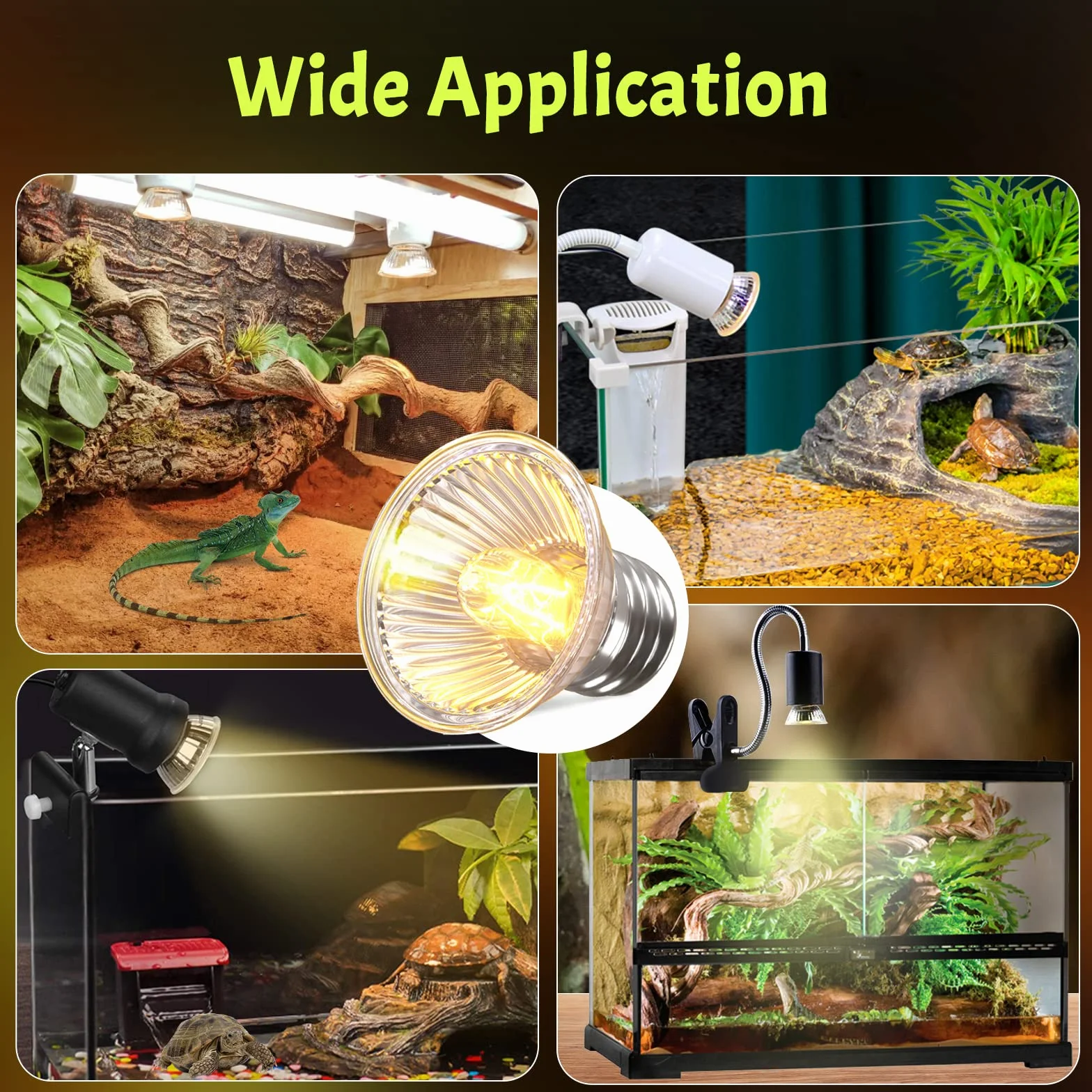 Luxvista E27 50W Dimmable Ampoule Chauffante Reptile UVA UVB Spectre Complet pour Serpent 4 pcs