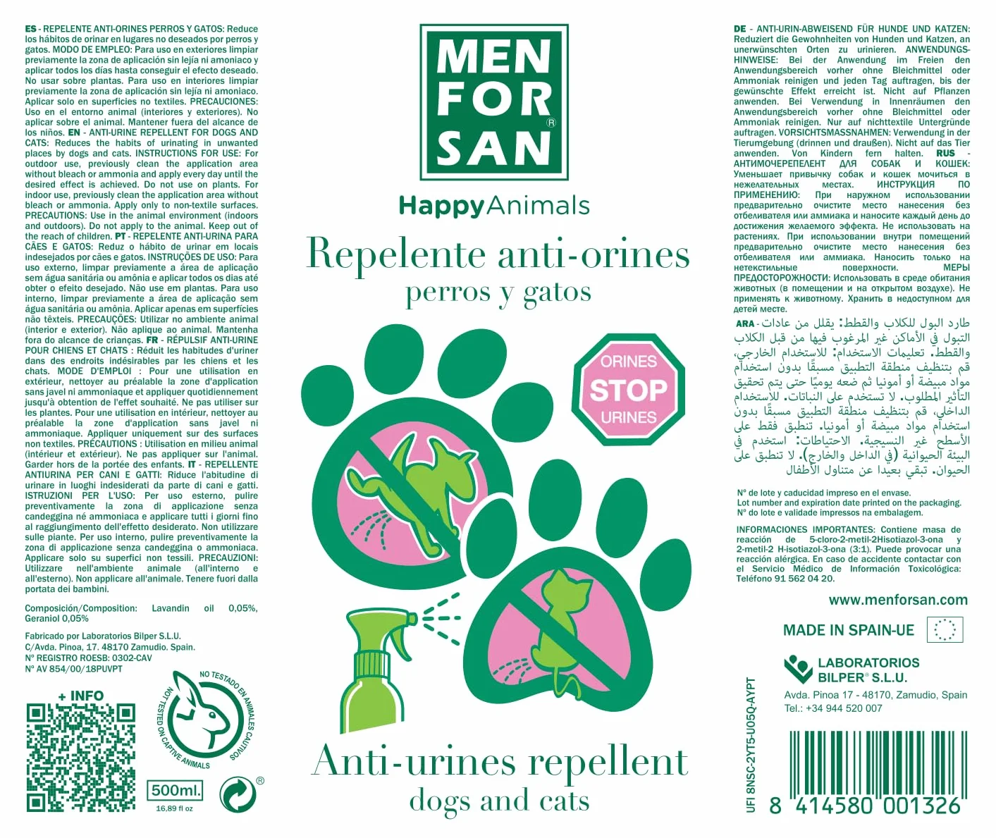 Menforsan Anti-pee pour chiens et chats
