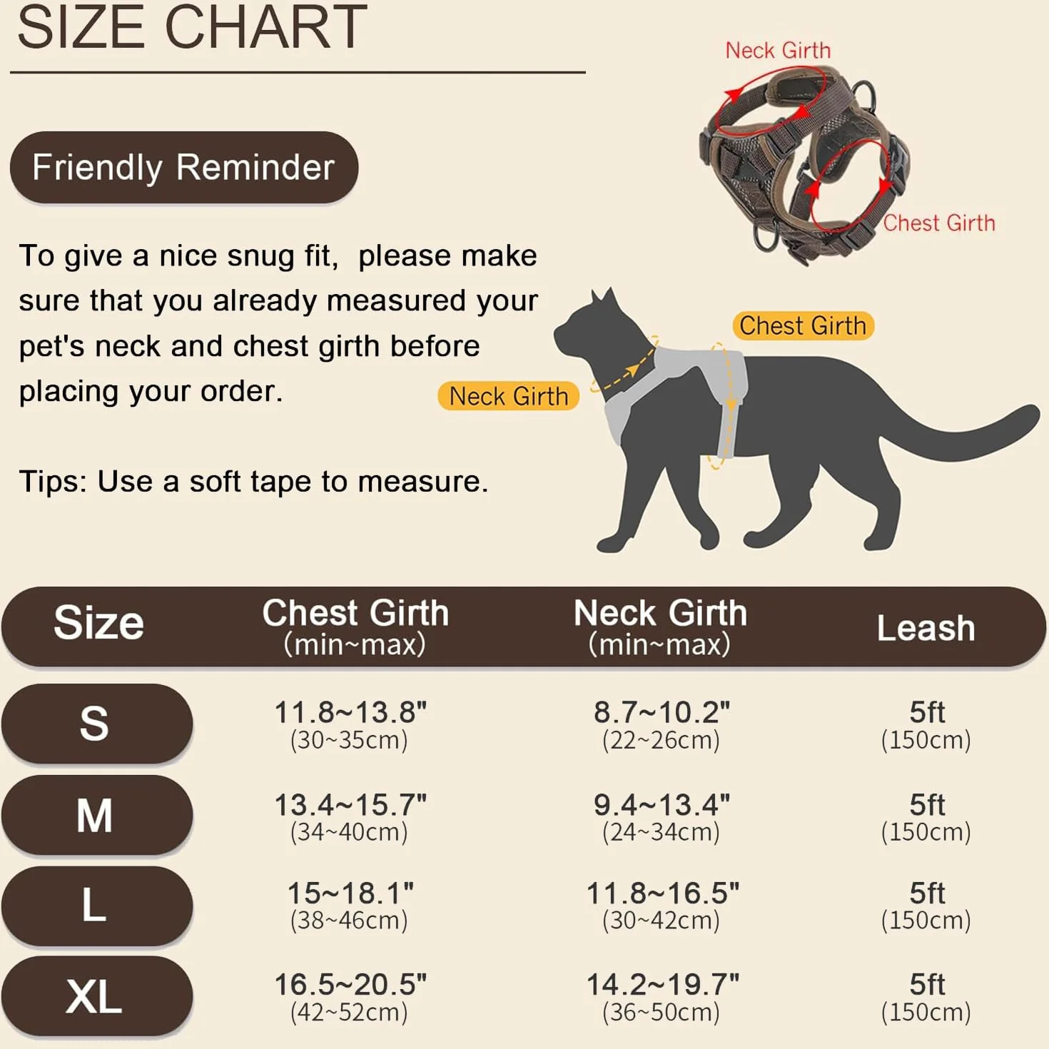 Harnais Chat avec Laisse Réglable Gilet de Sécurité Souple pour Chaton Chiot (L)