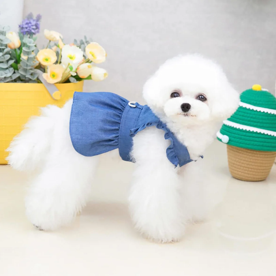 Chien Robe Princesse Tutu Denim Jupes pour Petit Chien Fille