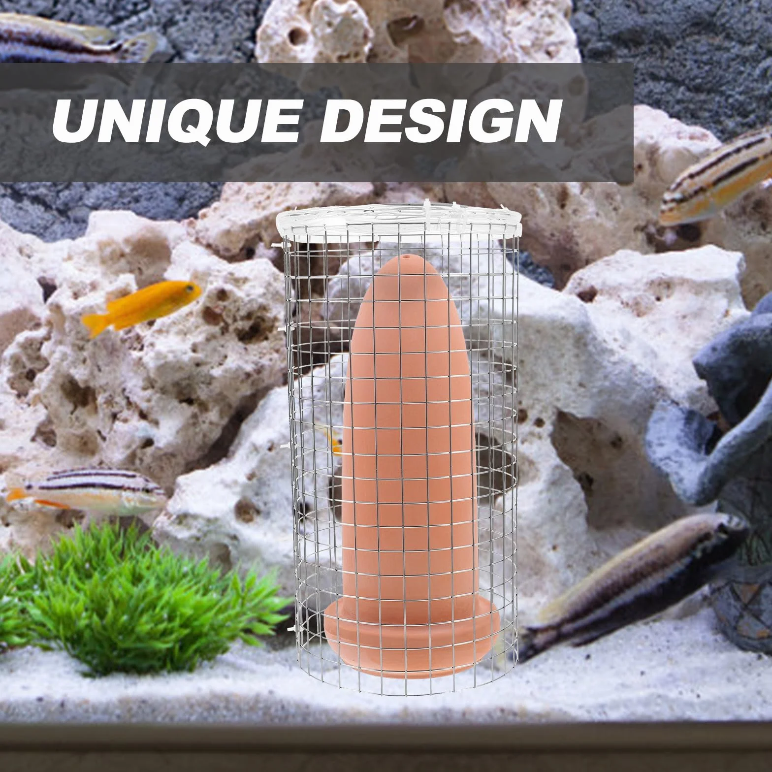 Seau de Frai pour Crevettes et Poissons, Cône de Reproduction en Argile Artisanal Grand Format, Décoration Aquarium
