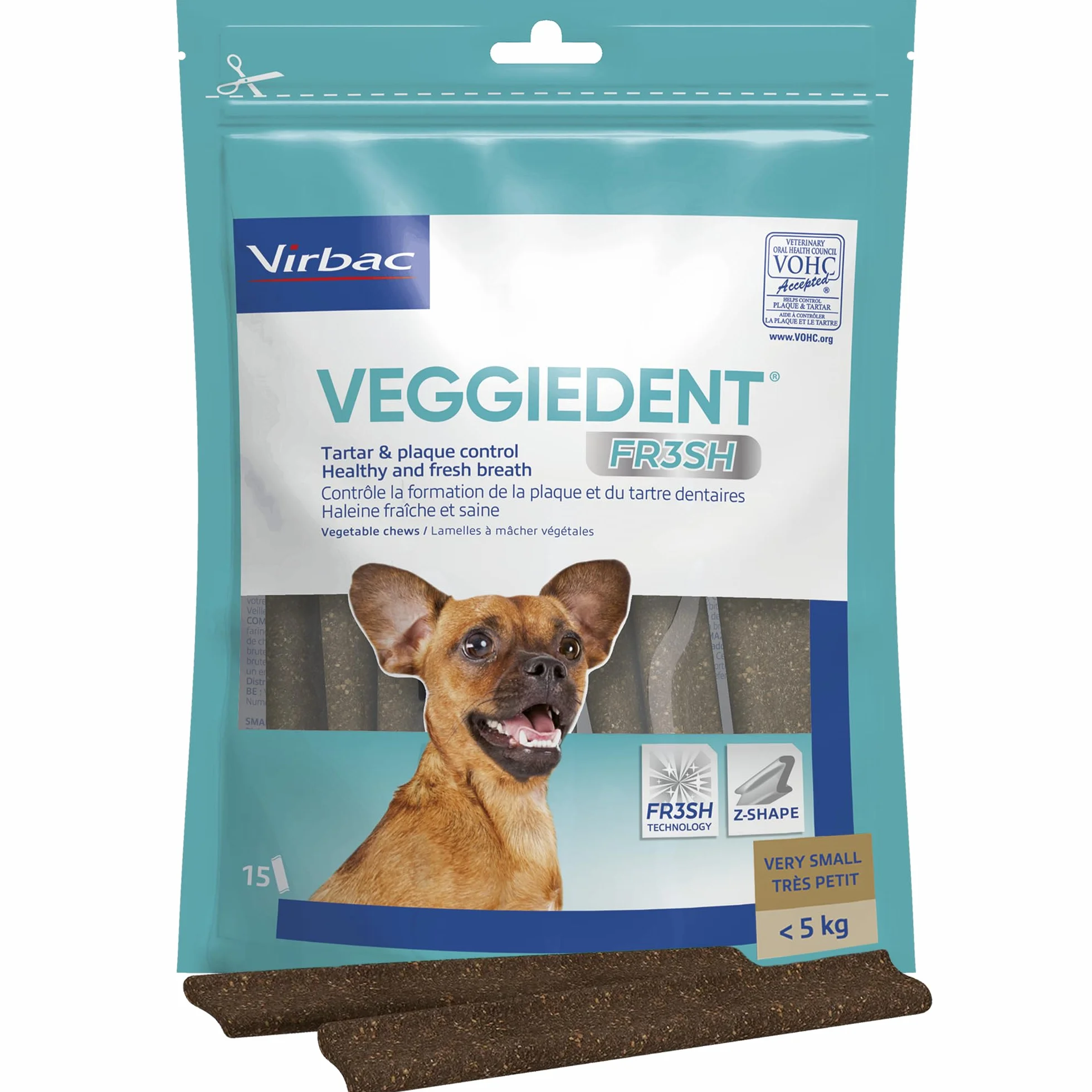 Veggiedent vn100758 bandes de snack fresh XS