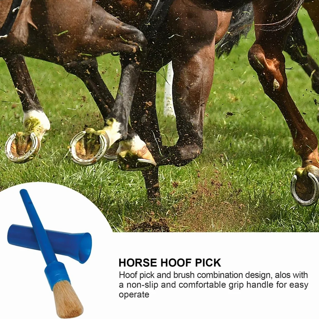 Brosse en fer à cheval en poils de porc pour soin des sabots avec capuche - 2 pièces
