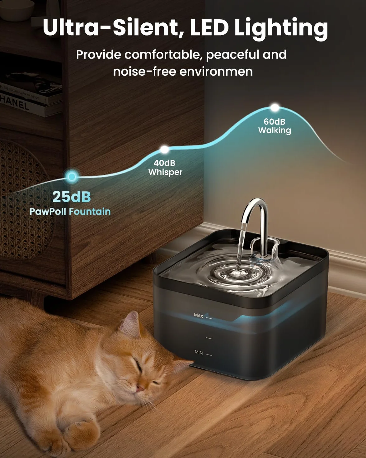 PawPoll Filtres de Fontaine à Eau Chat, 6 PCS Filtres + 6 Éponges