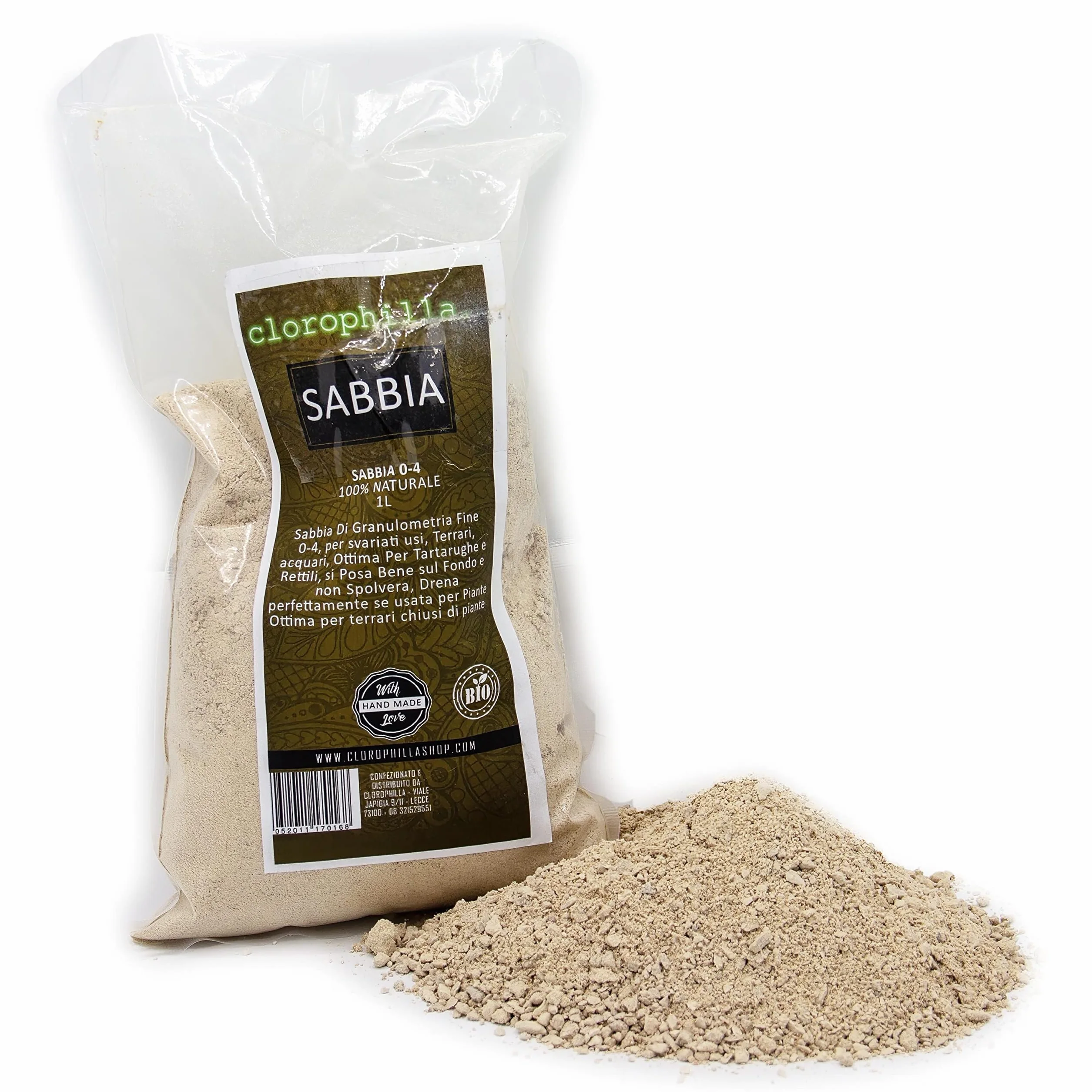 Clorophilla Sable fin 0-4 Naturel 100% pour terrariums aquariums reptiles 1 litre