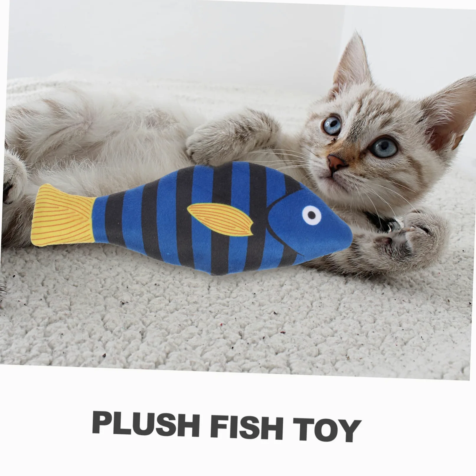 ifundom Jouet en Peluche de Poisson pour Chats D'intérieur Herbe à Chat Naturelle, Jouet à Mâcher pour Chatons pour Stimuler et Divertir