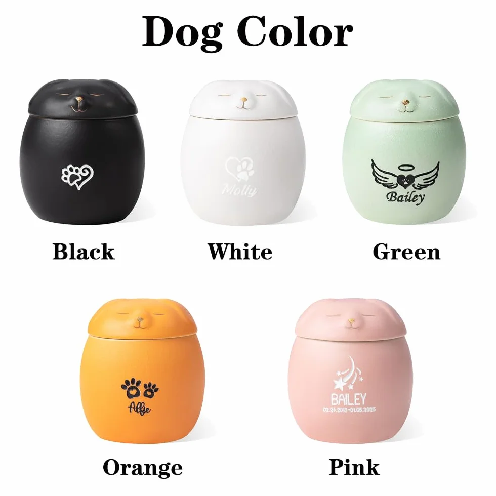 Urne funéraire personnalisée pour Chien et Chat avec nom et date, symbole personnalisé