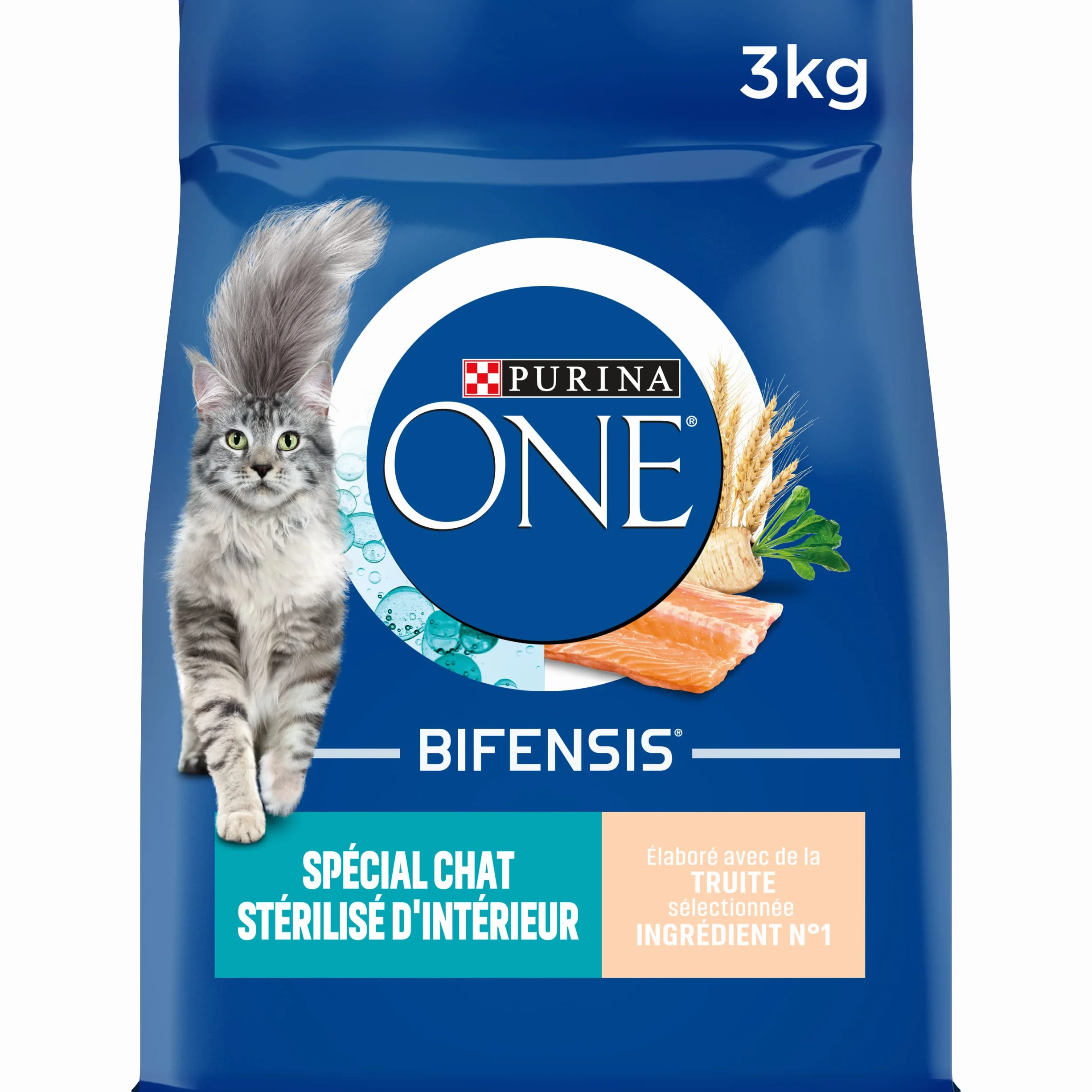 PURINA ONE BIFENSIS Croquettes Chat Stérilisé d'Intérieur Truite Aide contrôle poids système urinaire sain