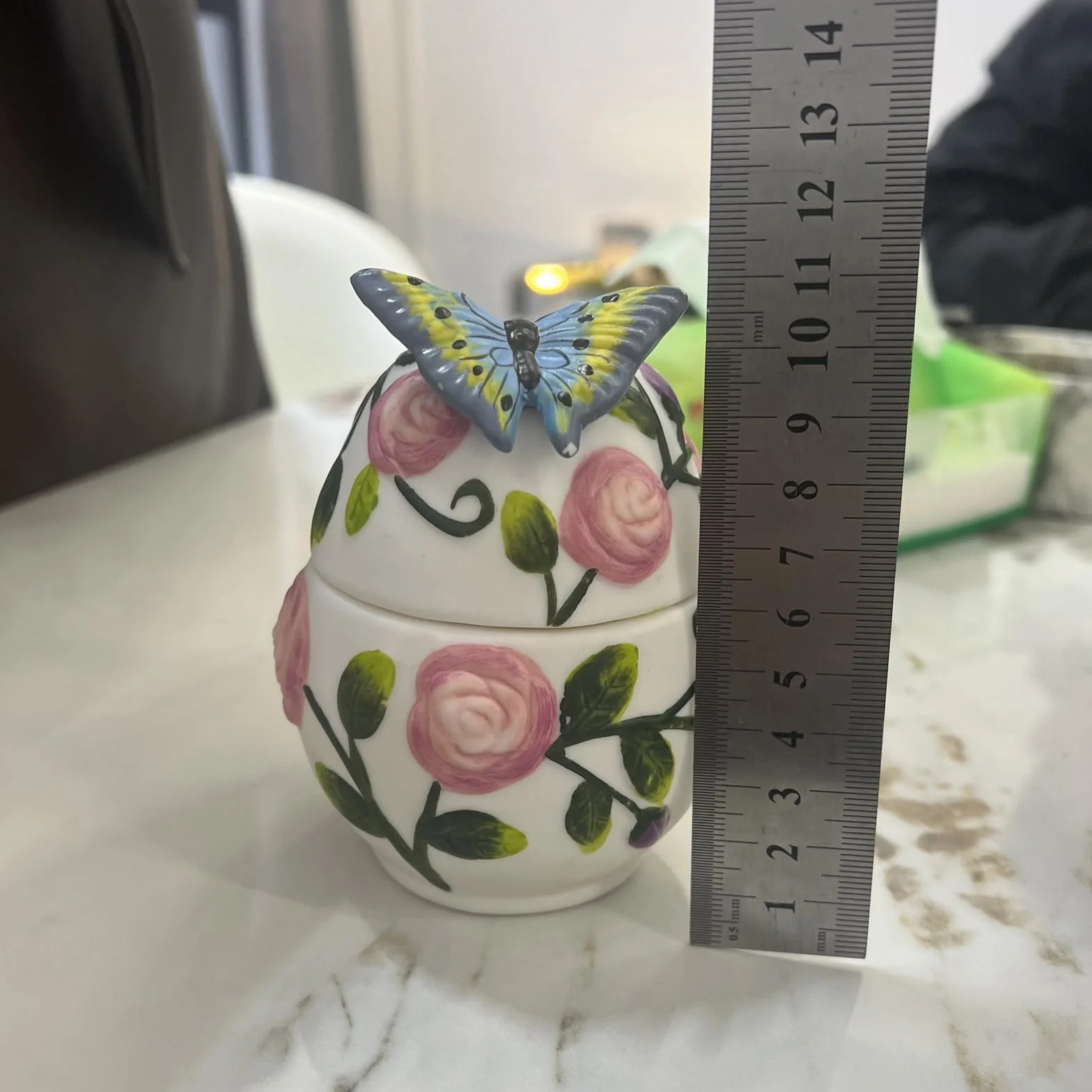 Urnes funéraires en céramique peintes à la main, mini urnes pour cendres humaines et animaux, forme papillon et fleurs