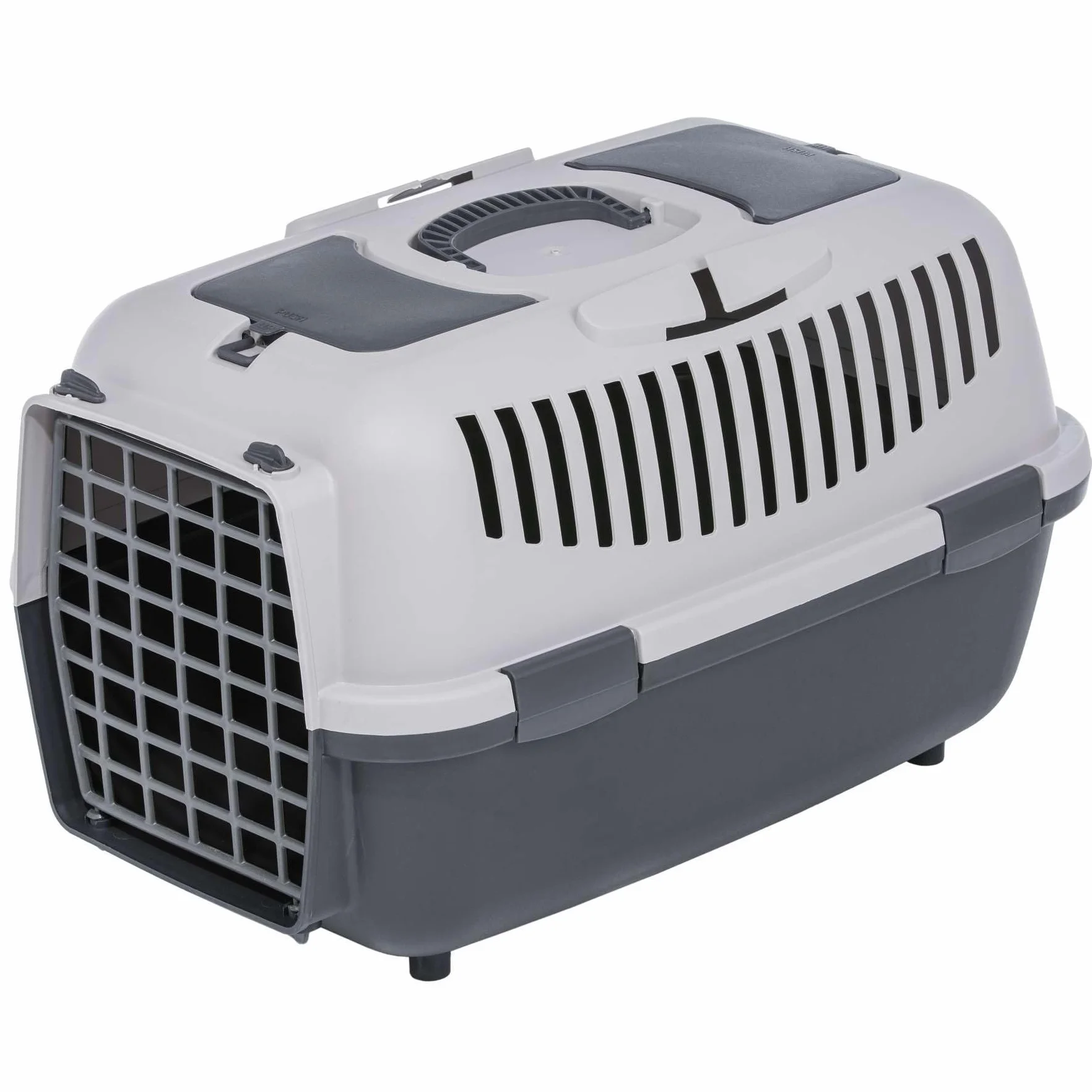 Cage de transport pour chien et chat Gris clair/gris foncé 58,5 x 37 x 38 cm
