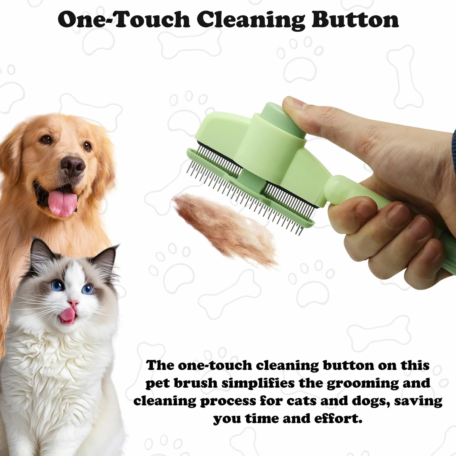 Peignes pour animaux de compagnie pour chiens et chats, lot de 2, dents en acier inoxydable, autonettoyage, toilettage