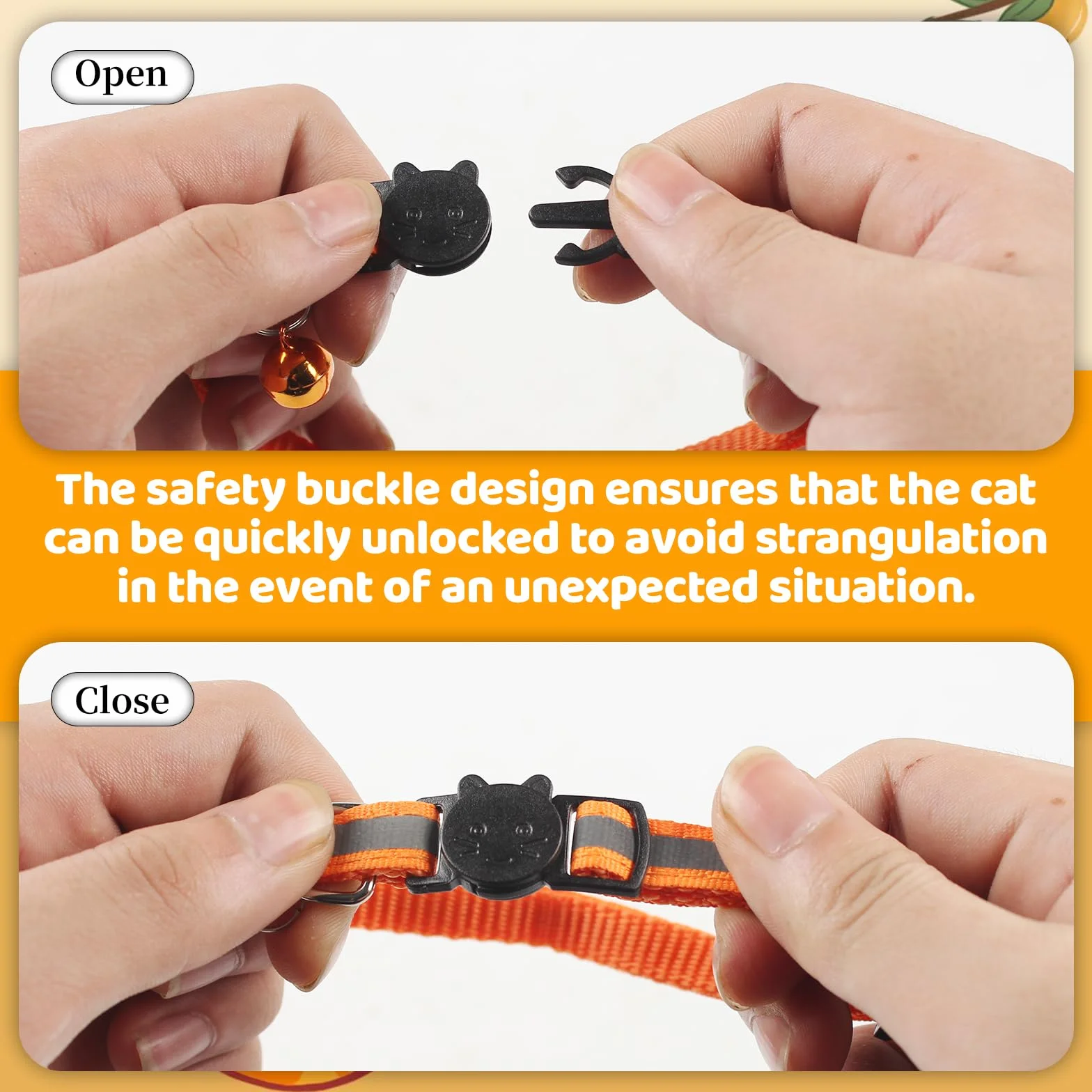 Réglable Collier pour Chat Réfléchissant avec Clochettes, Colliers de Sécurité à Libération Rapide Anti Étranglement