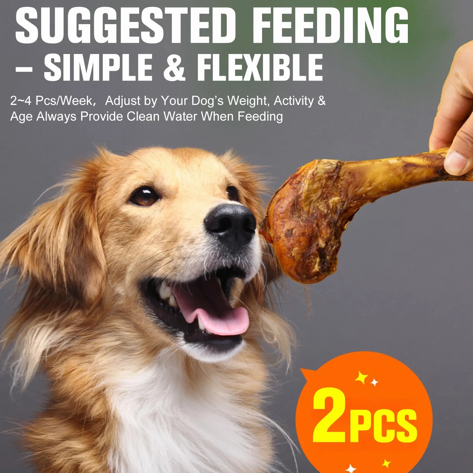 Bœuf Os à Mâcher pour Chien Riche en Protéines Et Calcium, Côte de Bison naturels et sains pour Chiens, Friandises Mastication pour Petits, Moyens et Gros Chiens (S, Poisson)