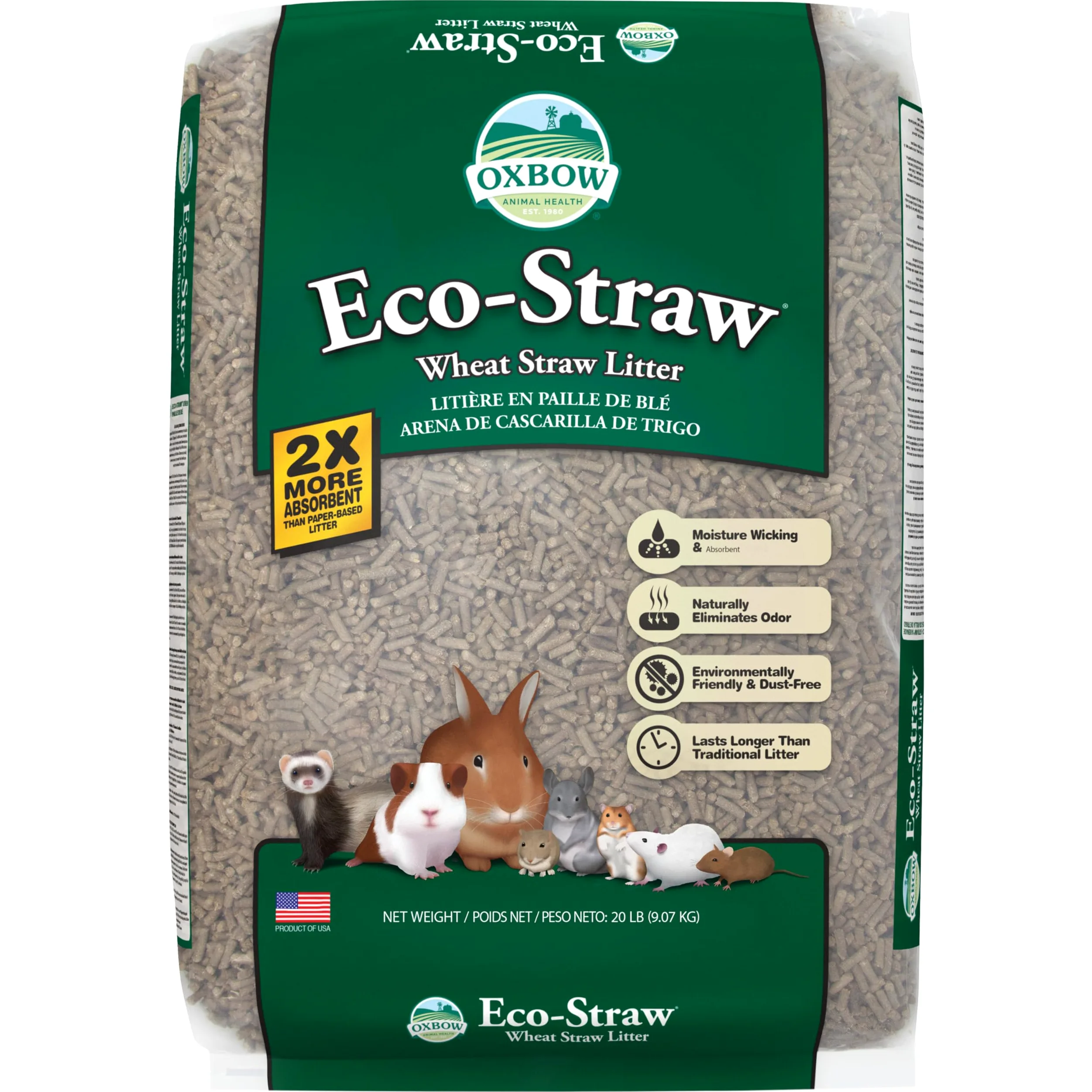 Oxbow Animal Health Litière écologique en Paille Sac de 9 kg