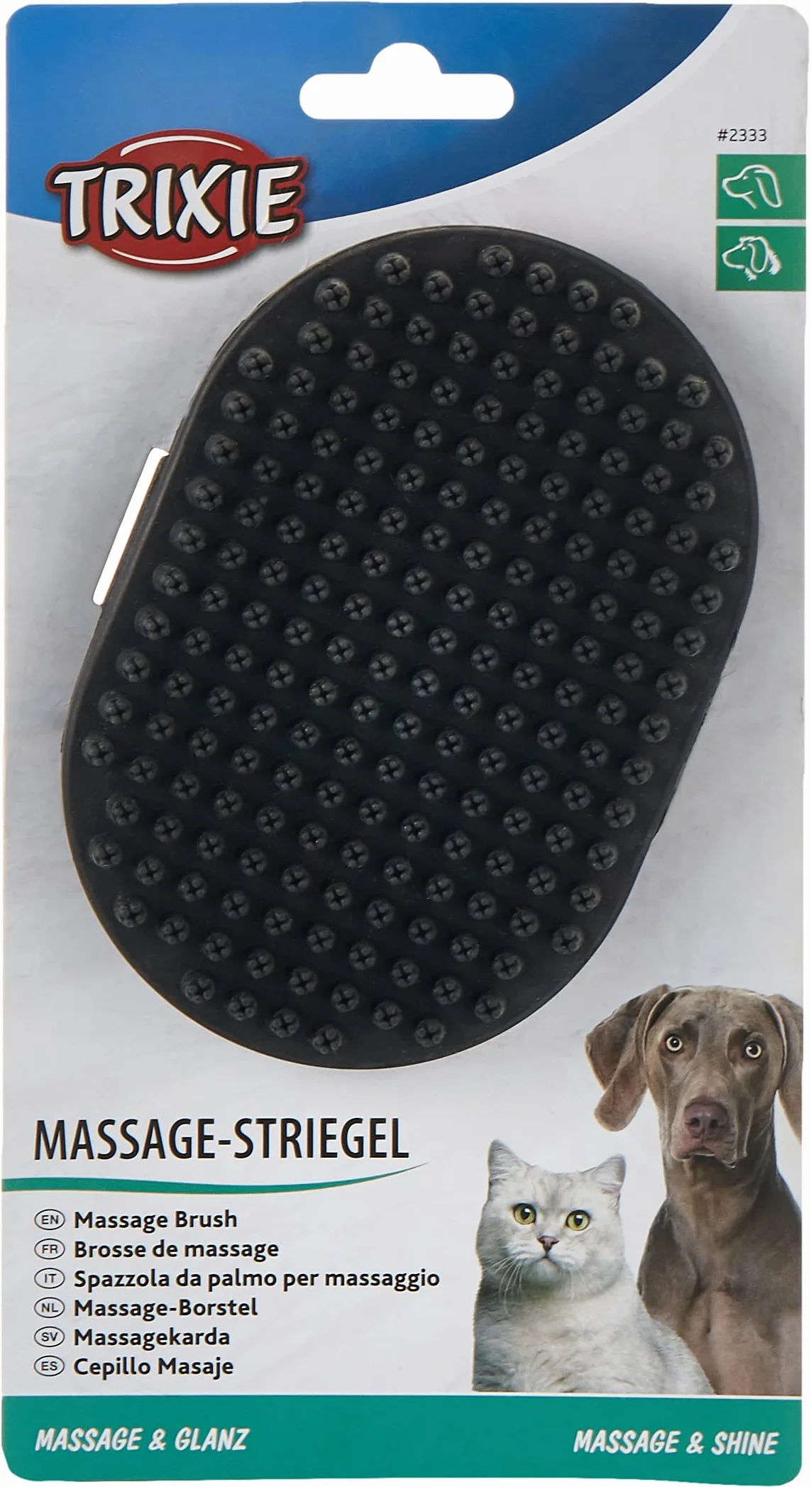 Trixie Brosse de massage à picots quadruplés pour chiens