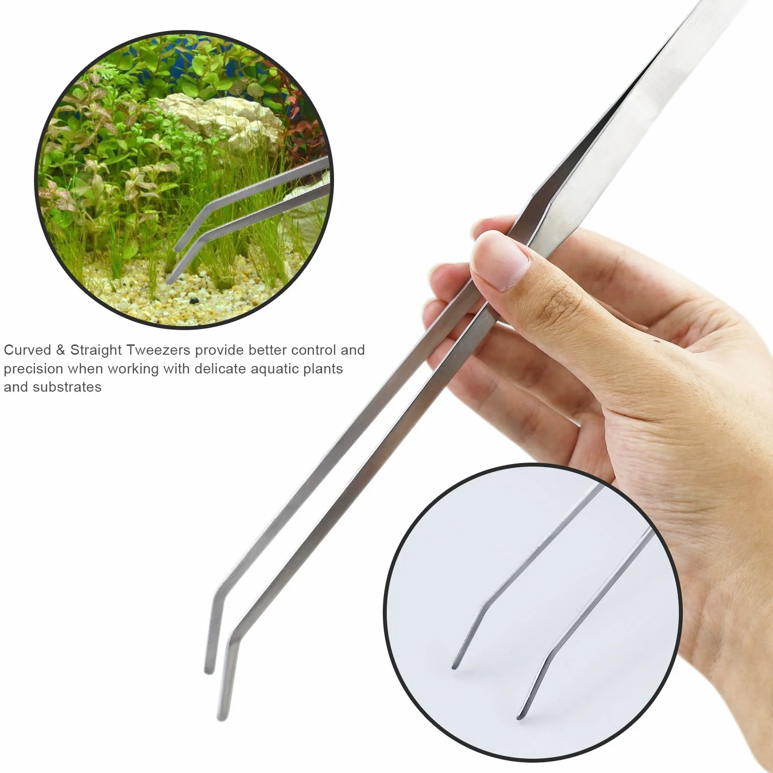 Kit Aquascaping Aquarium 3 en 1 INOX avec Sac de Rangement