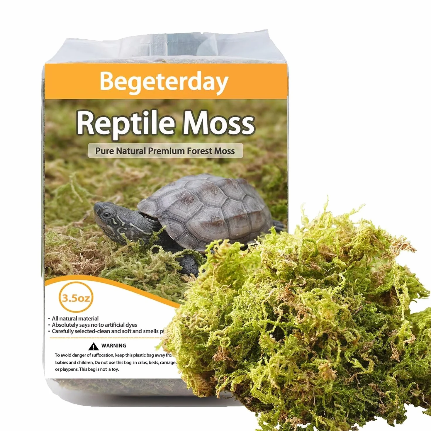 99g Substrats Mousse de Forêt pour Reptiles et Amphibiens, Accessoire idéal pour Les Terrarium de Tortues, idéal pour Conserver l'humidité et la Chaleur en Hiver