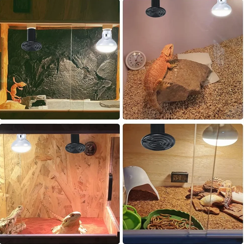 LUCKY HERP Lampe chauffante céramique 150W E27 pour terrarium reptiles tortues poules
