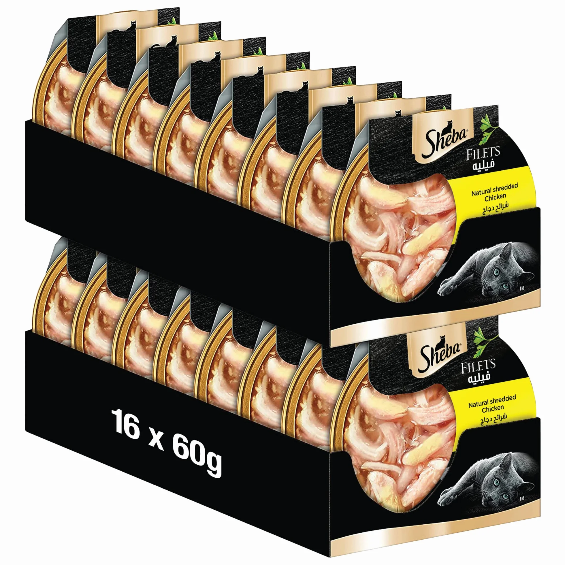 Sheba Filets Nourriture Humide pour Chat Poulet 16 x 60 g