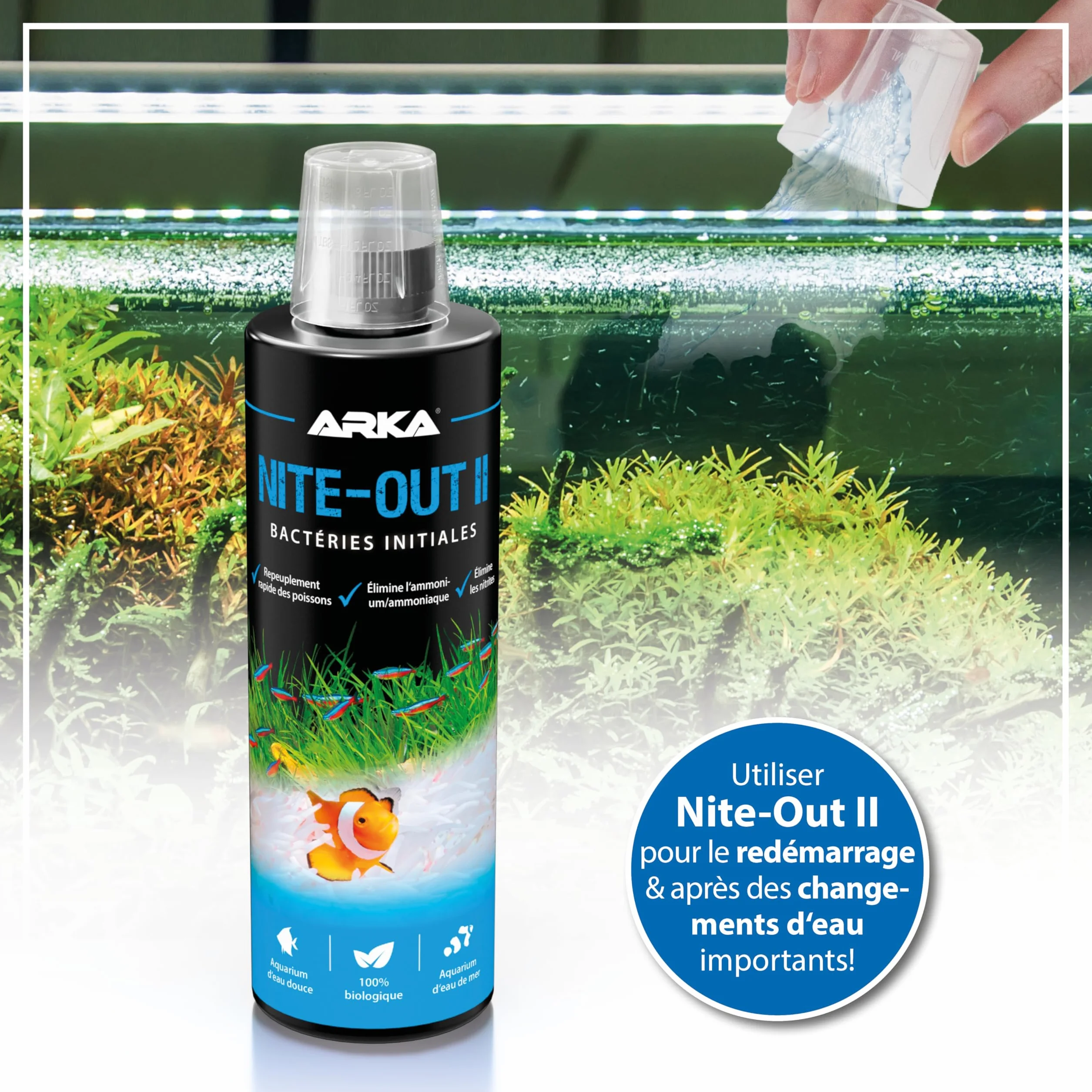 ARKA Bactéries de démarrage Aquarium 118 ML