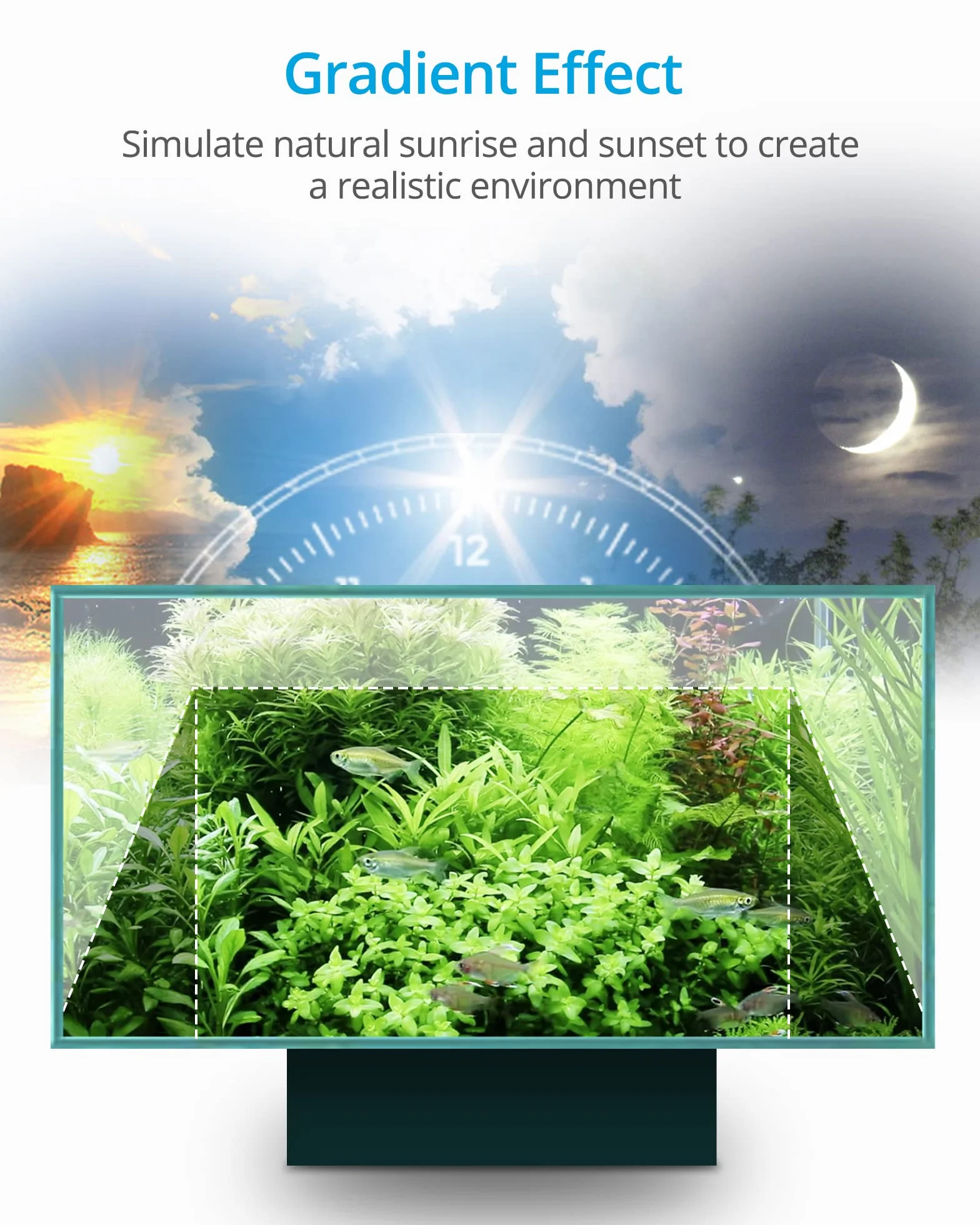 NICREW SlimLED Rampe LED Aquarium 43-60 cm 14W 920 LM Spectre Complet Minuterie